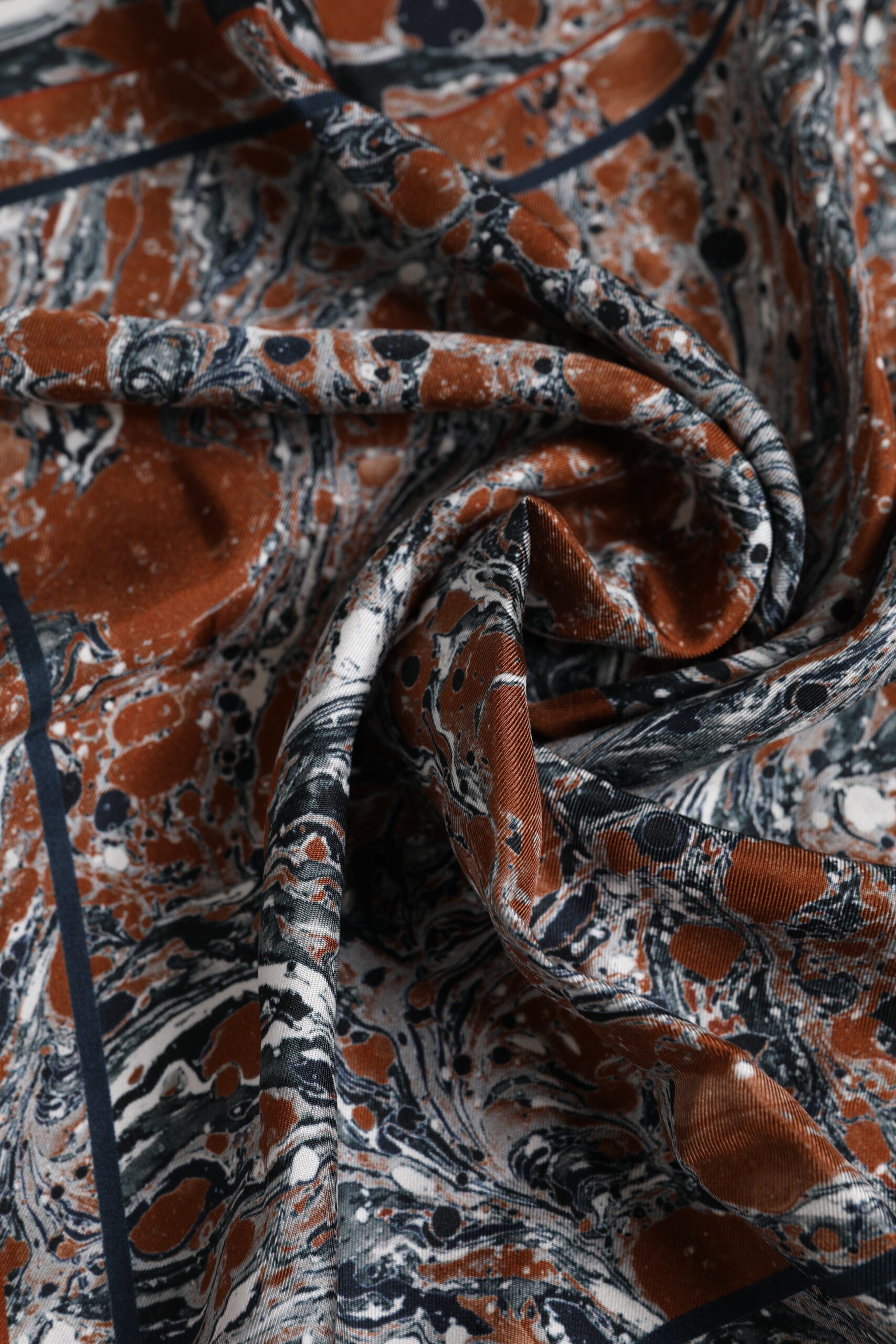 Multicolor Marble Silk Square Foulard Scarf - ventzia