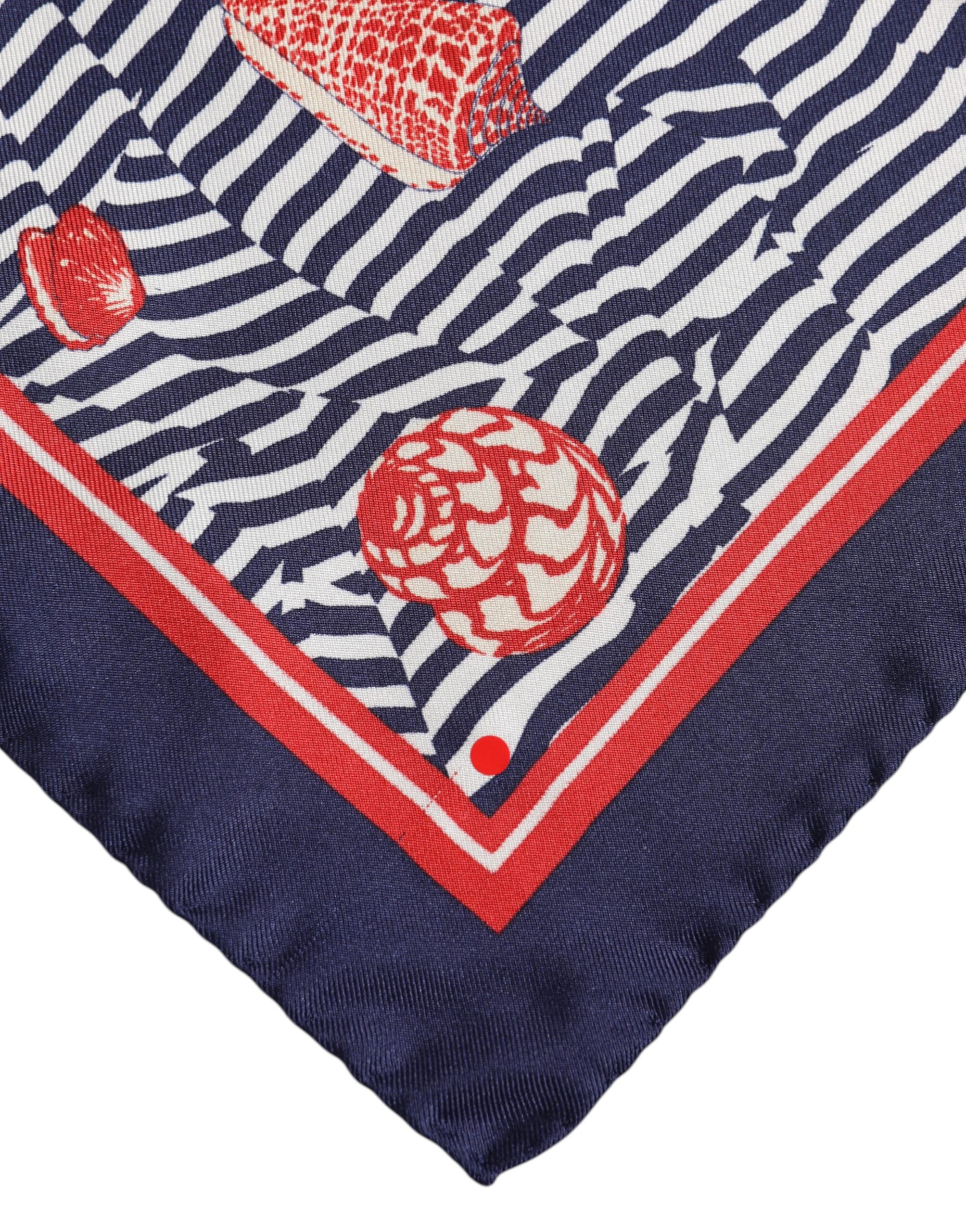 Multicolor Seashells Square Men Foulard Scarf - ventzia