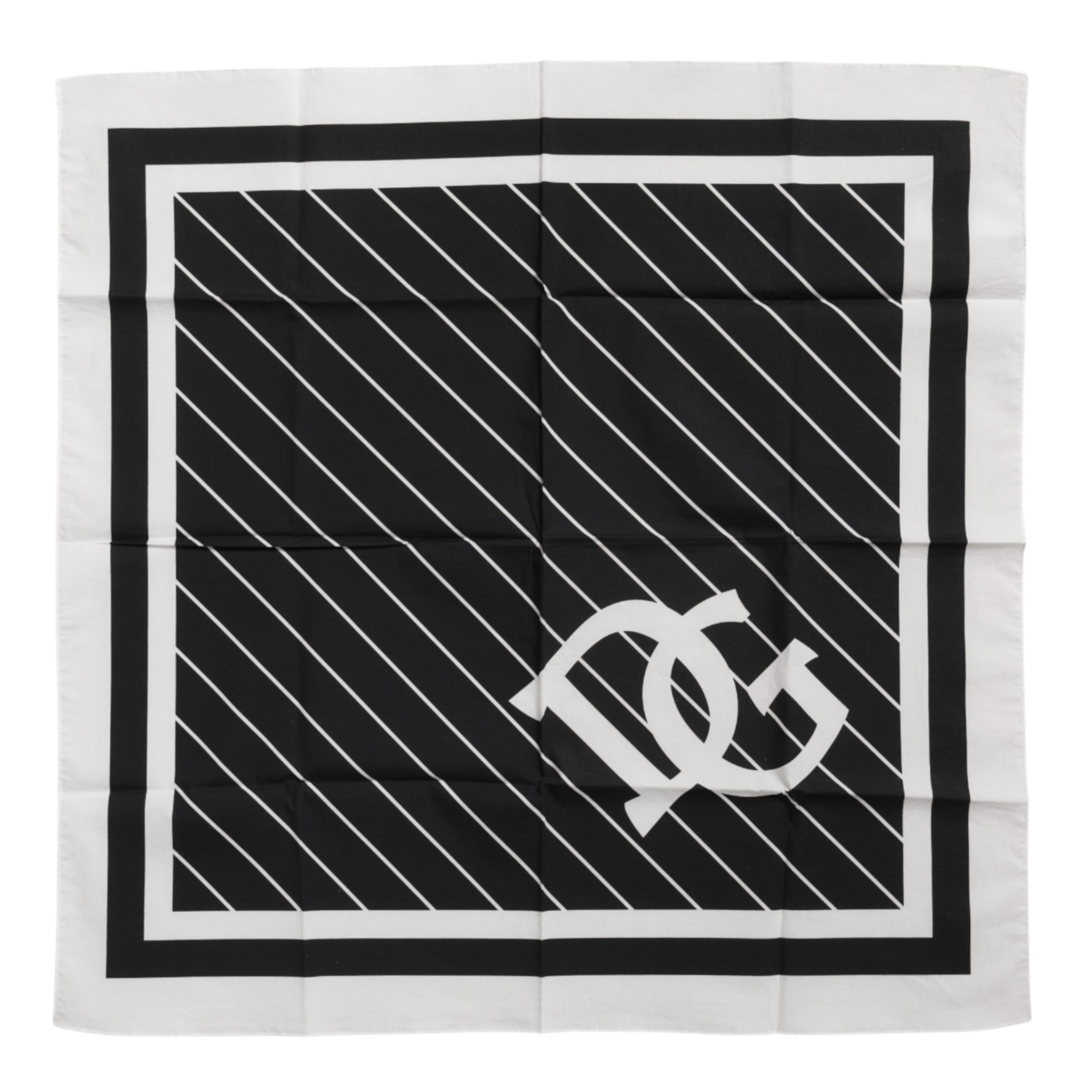 Black White DG Logo Square Men Foulard Scarf - ventzia