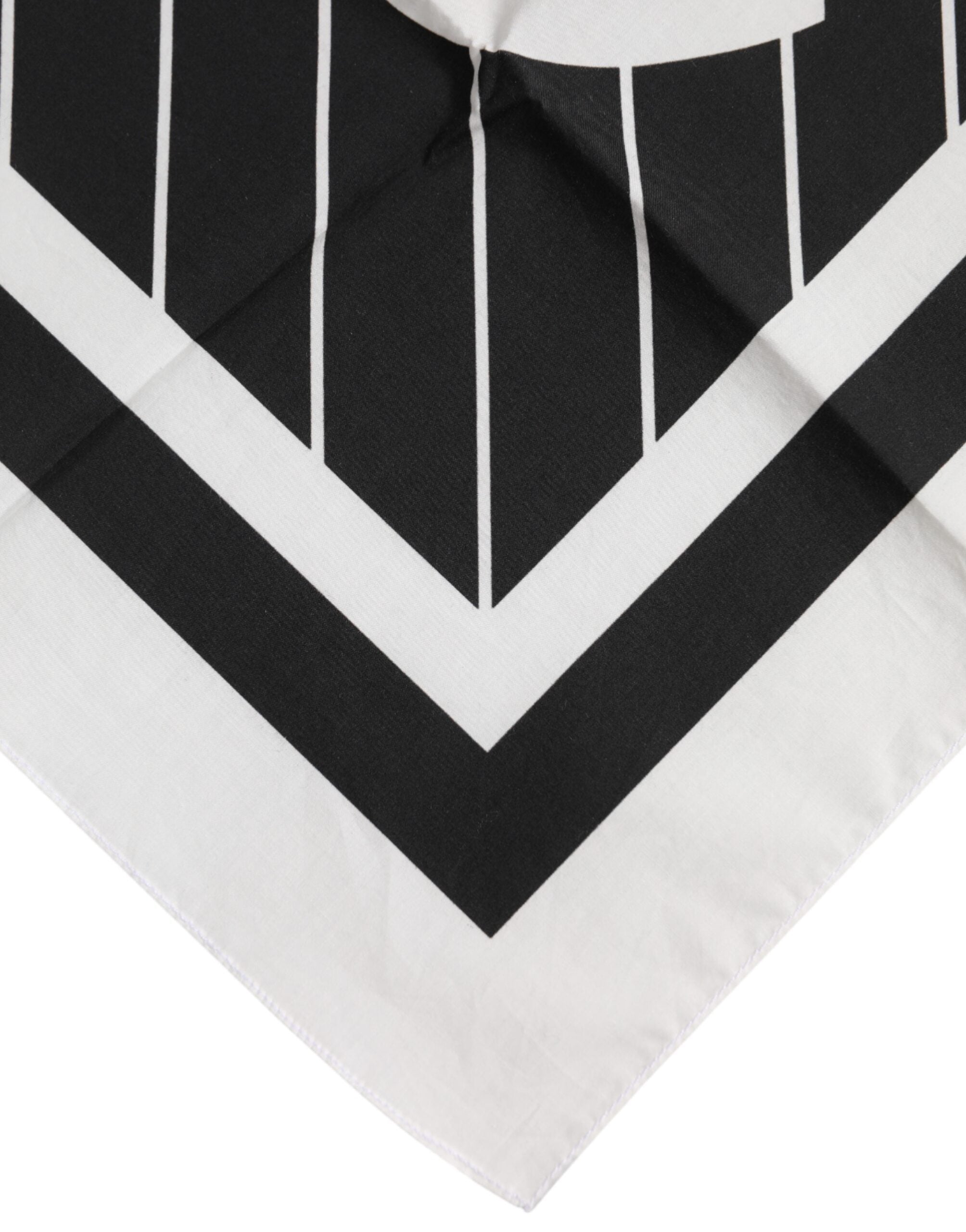 Black White DG Logo Square Men Foulard Scarf - ventzia