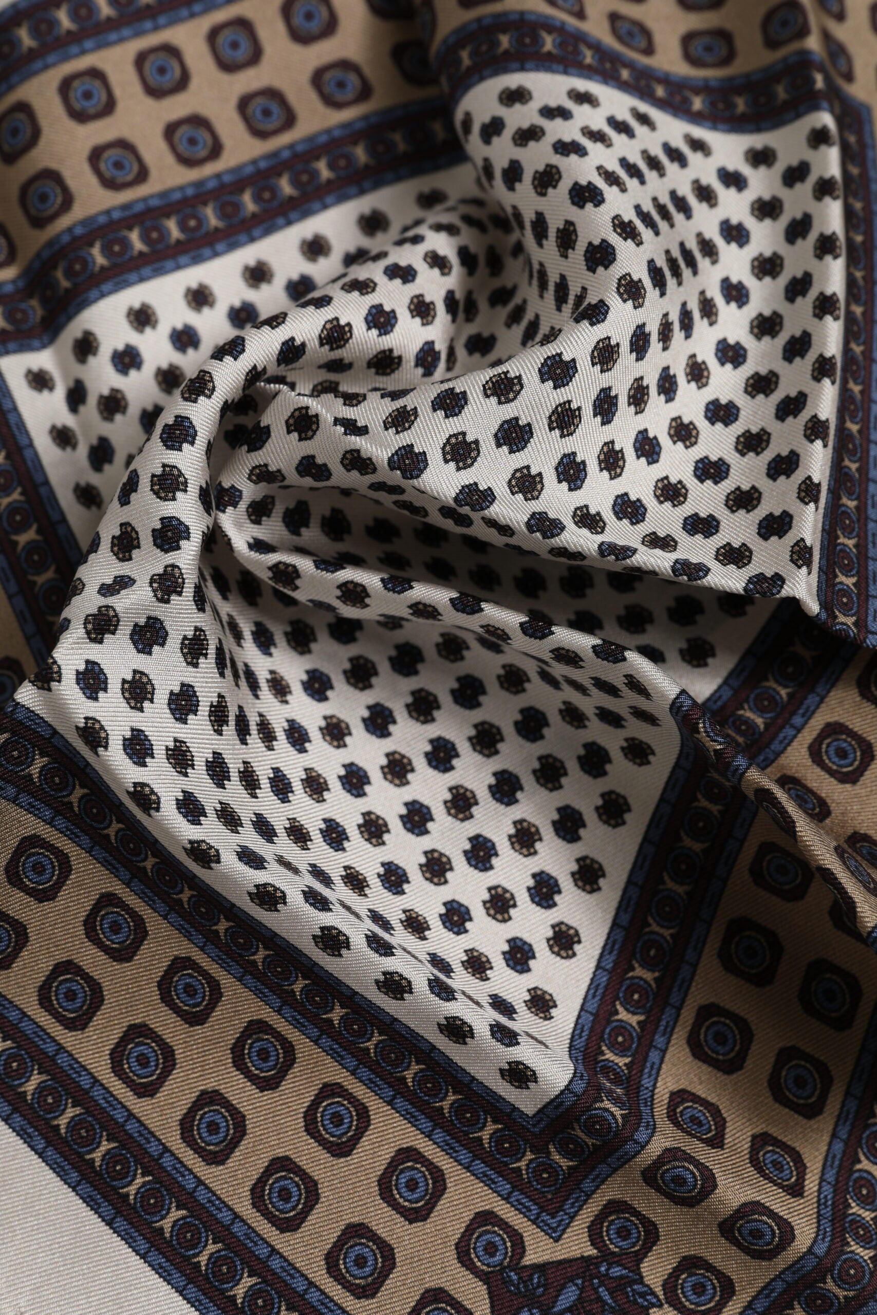 Multicolor Patterned Square Men Foulard Scarf - ventzia