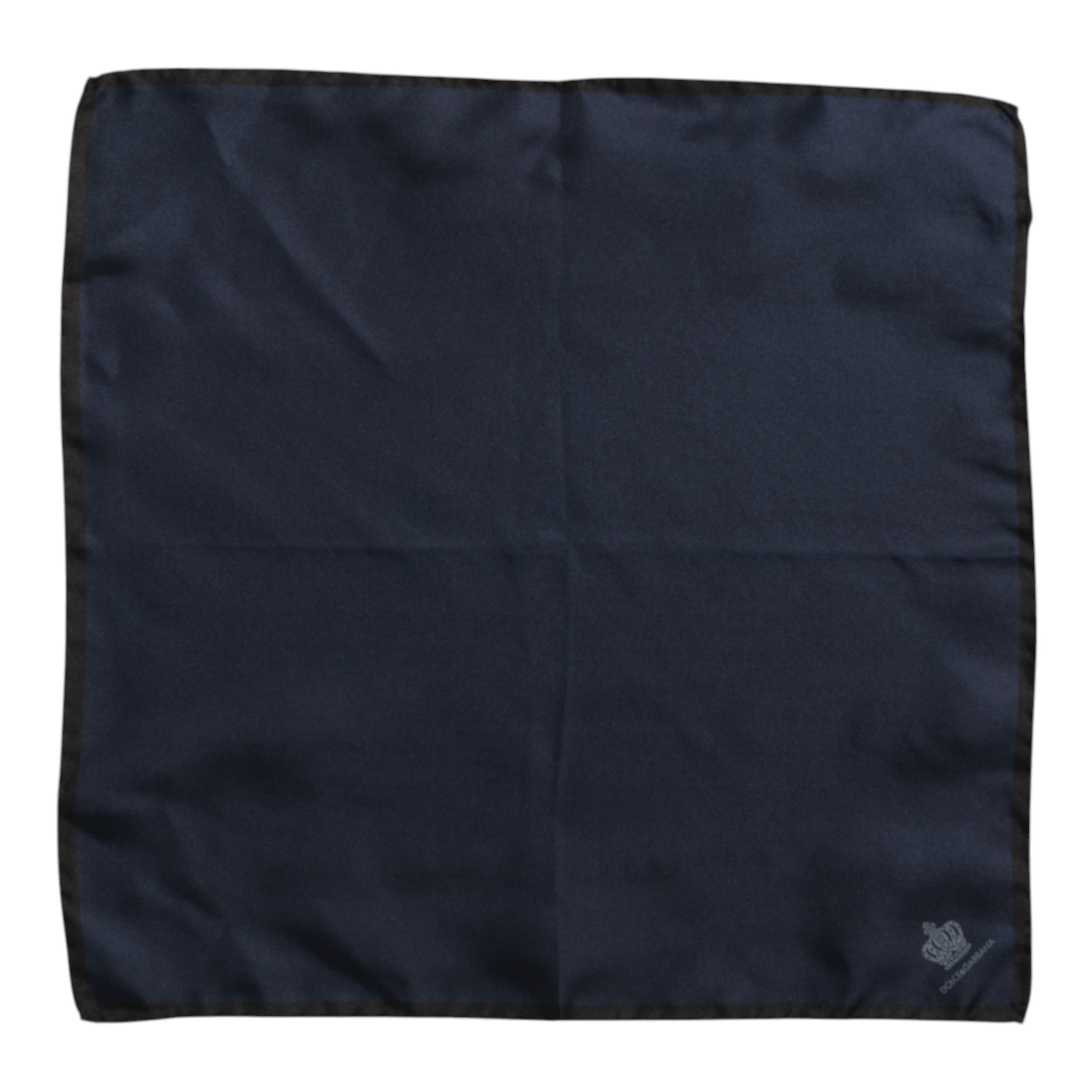 Blue DG Crown Silk Square Men Foulard Scarf - ventzia