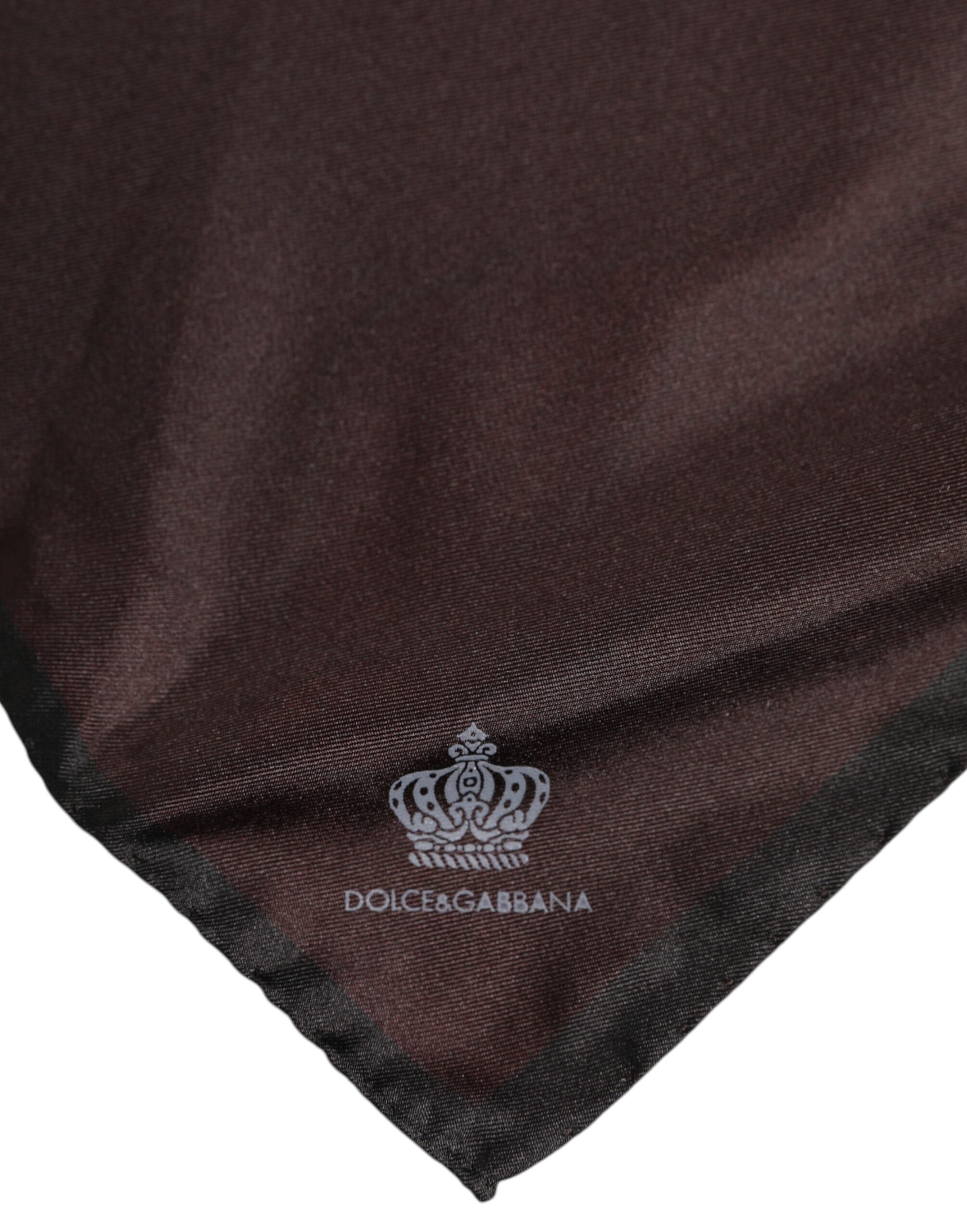 Brown DG Crown Silk Square Men Foulard Scarf - ventzia