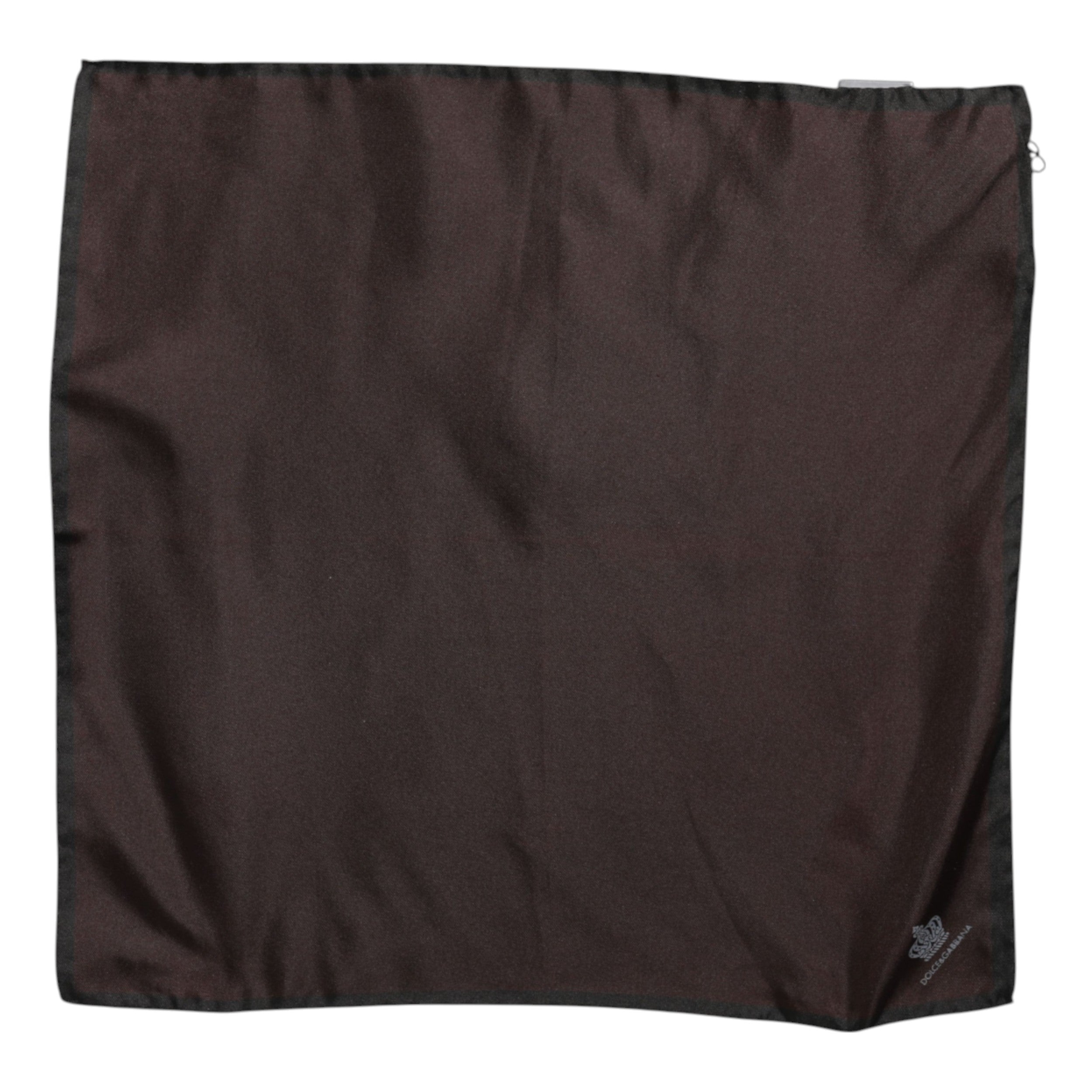 Brown DG Crown Silk Square Men Foulard Scarf - ventzia