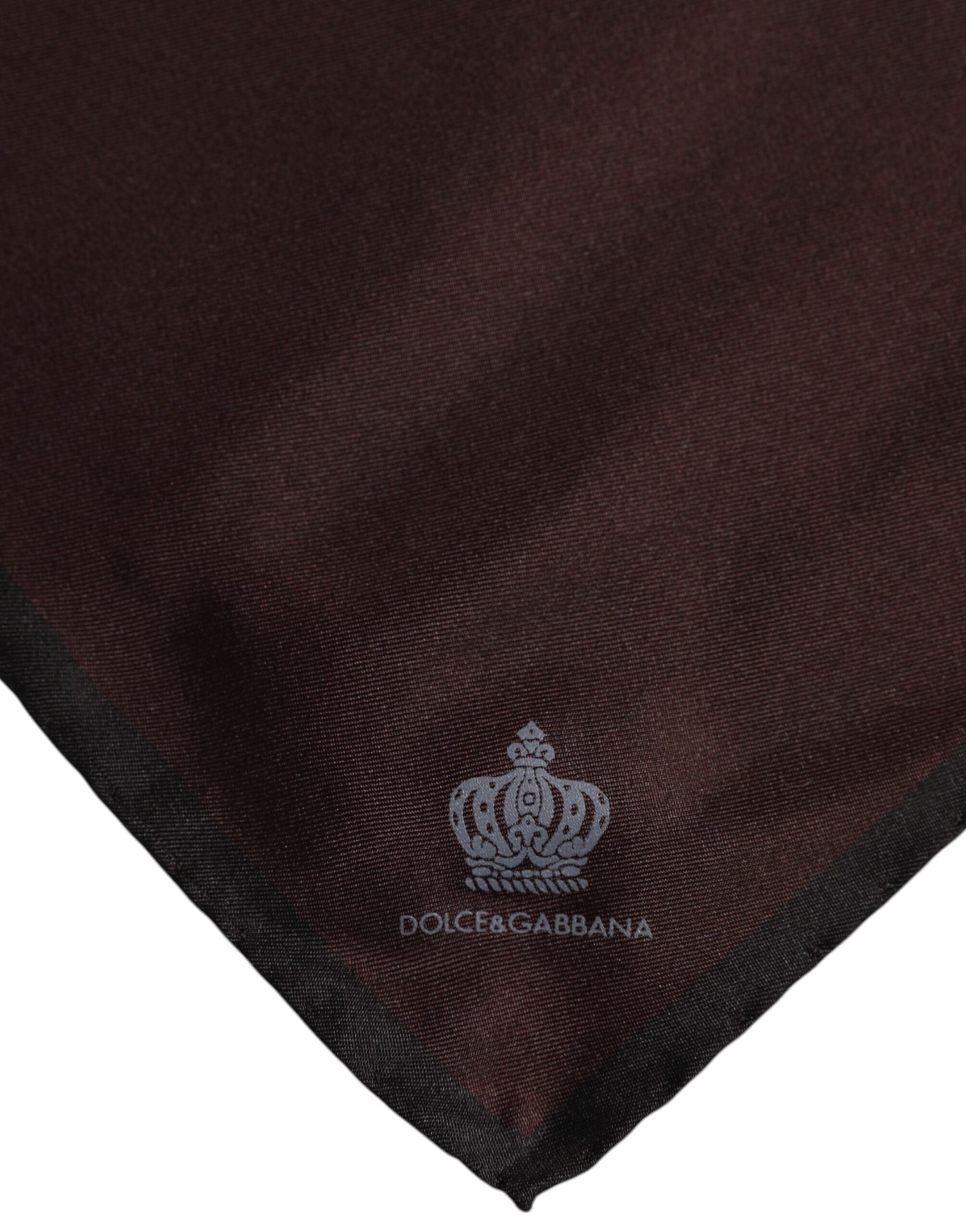 Brown DG Crown Silk Square Men Foulard Scarf - ventzia