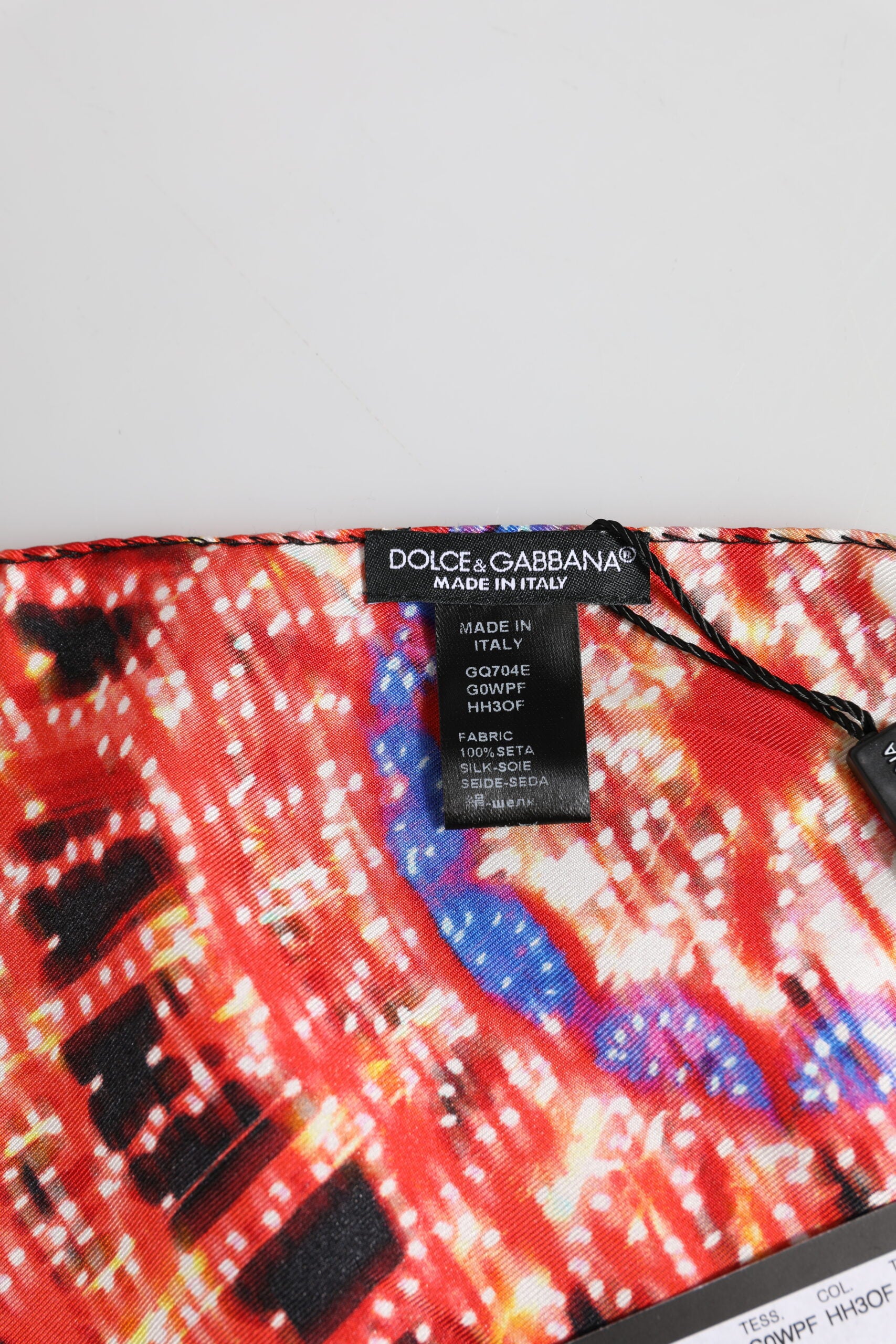 Black Multicolor Print Square Foulard Scarf - ventzia