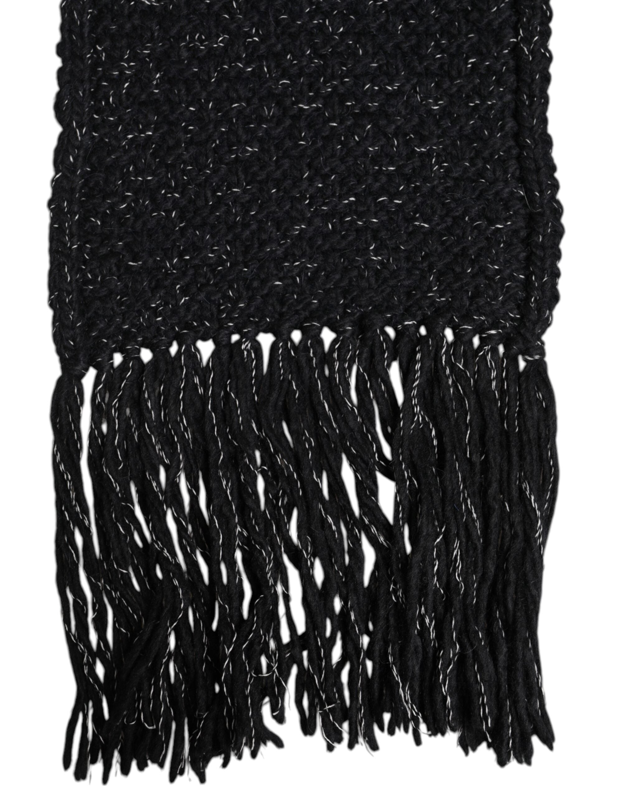 Black Cashmere Neck Warmer Wrap Shawl Scarf - ventzia