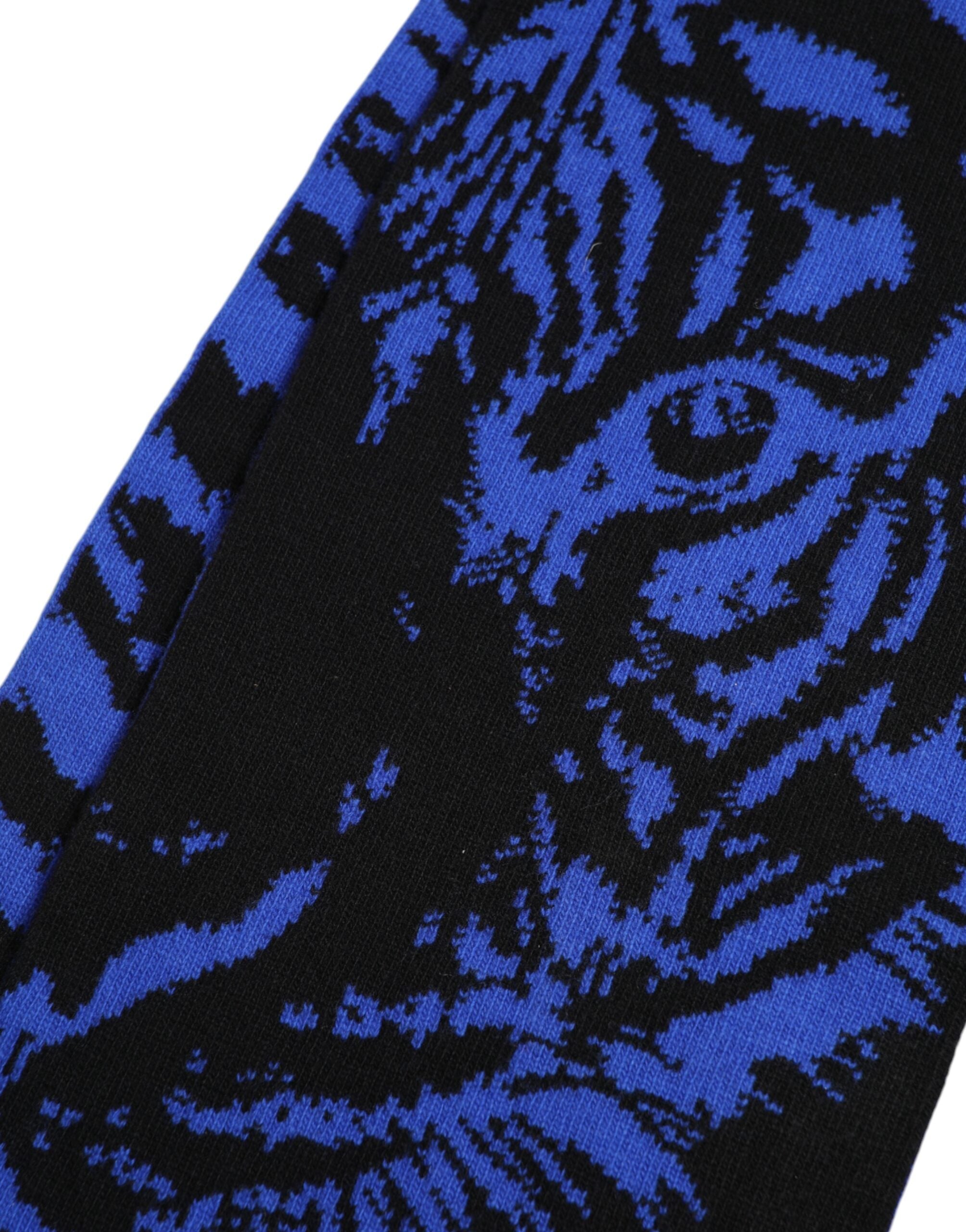 Blue Black Logo Neck Warmer Wrap Shawl Scarf - ventzia