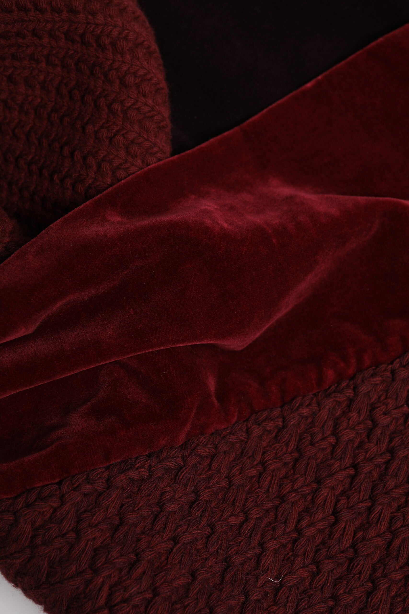 Maroon Black Neck Warmer Wrap Shawl Scarf - ventzia