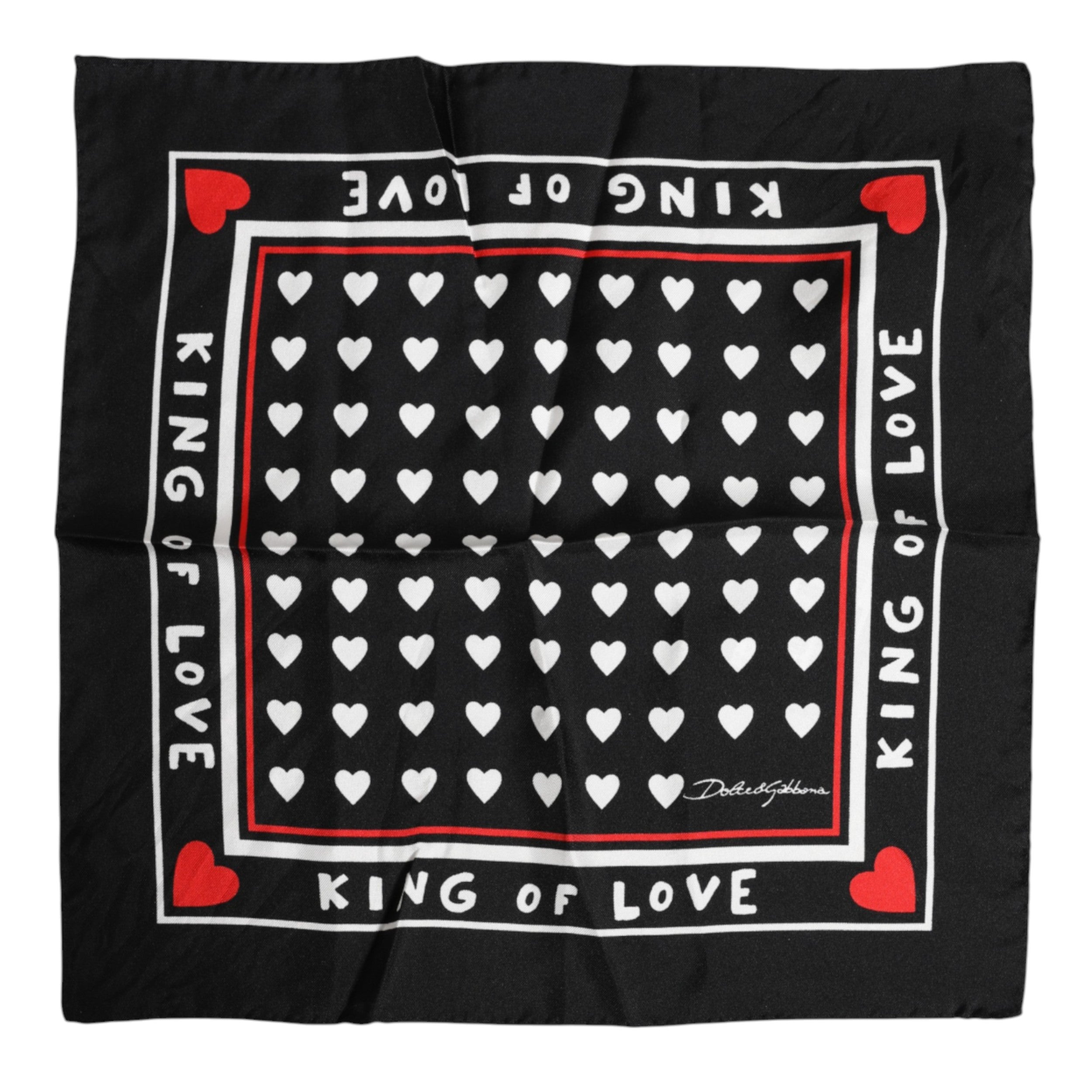 Black Printed Silk Square Men Foulard Scarf - ventzia