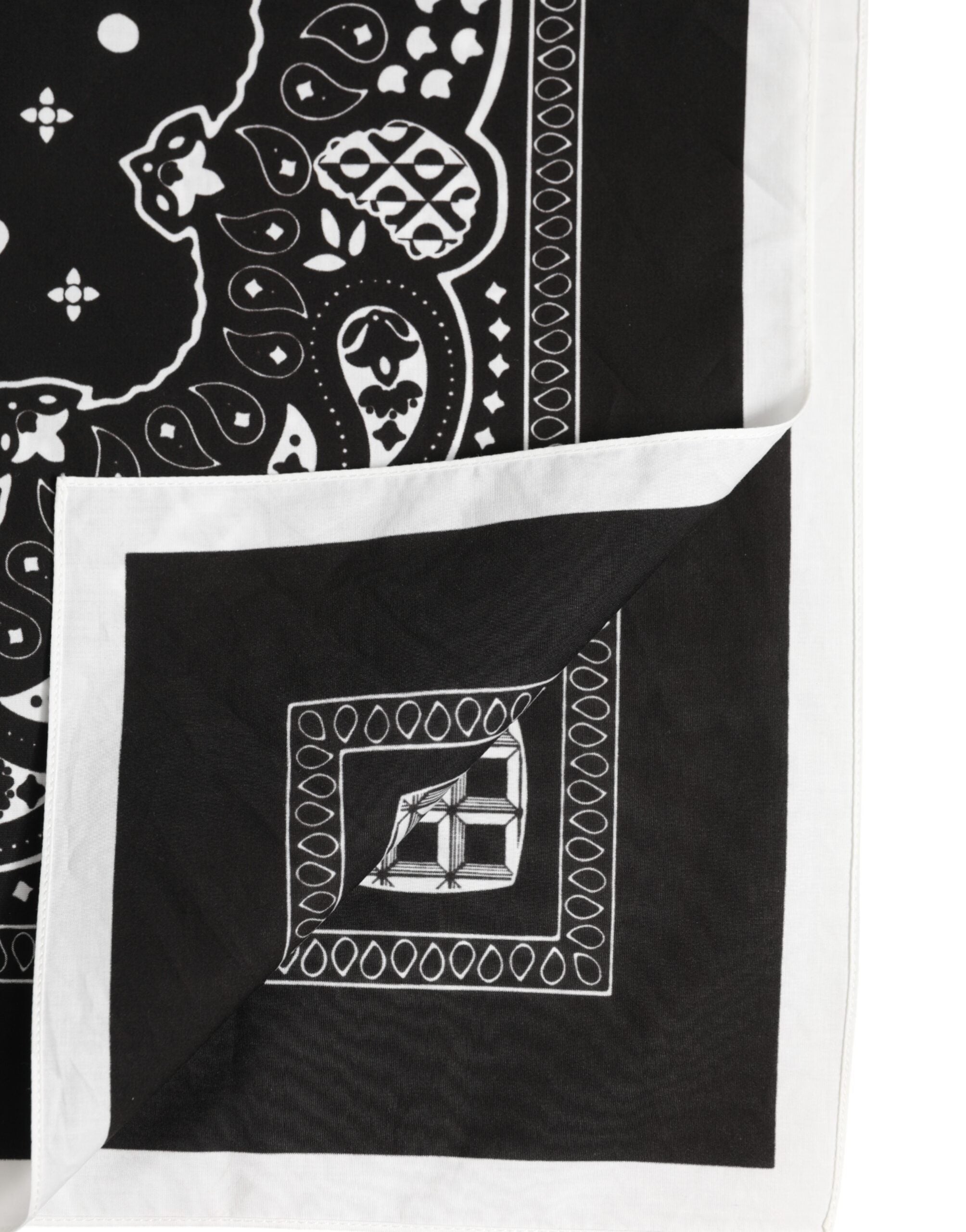 Black White Bandana Square Men Foulard Scarf - ventzia