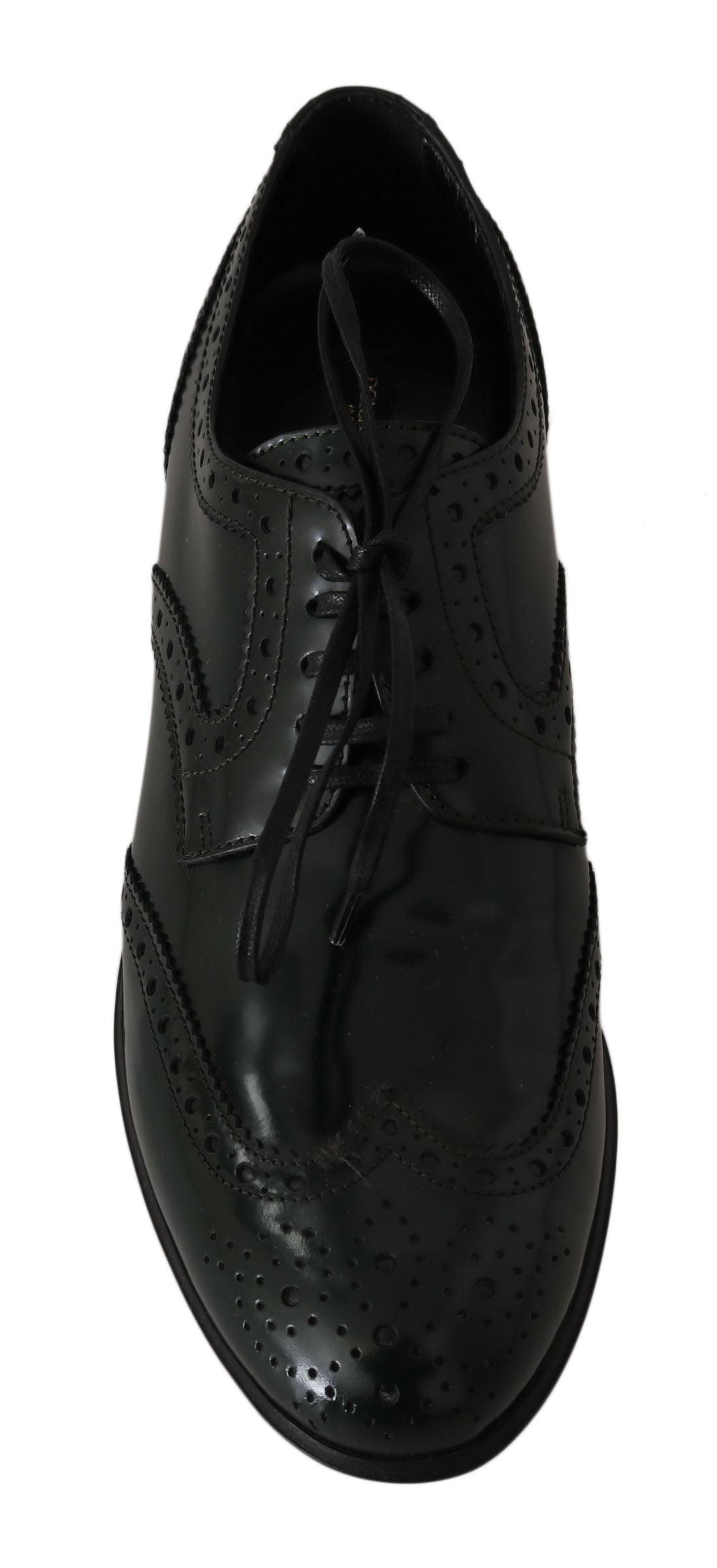 Elegant Green Brogues Oxford Wingtip Flats - ventzia