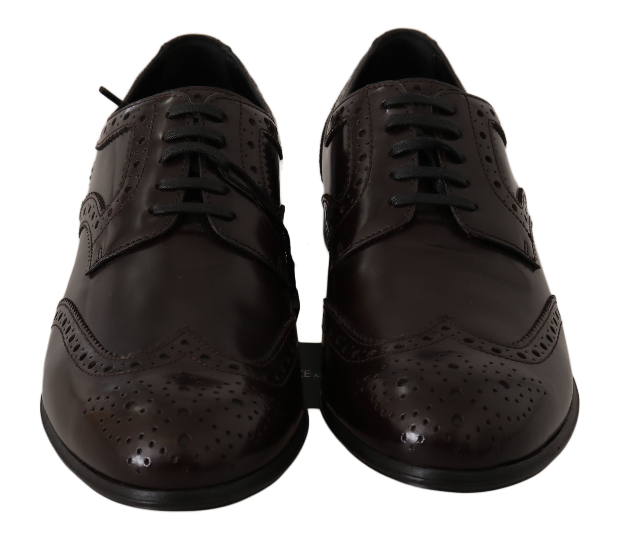 Elegant Brown Leather Oxford Flats - ventzia