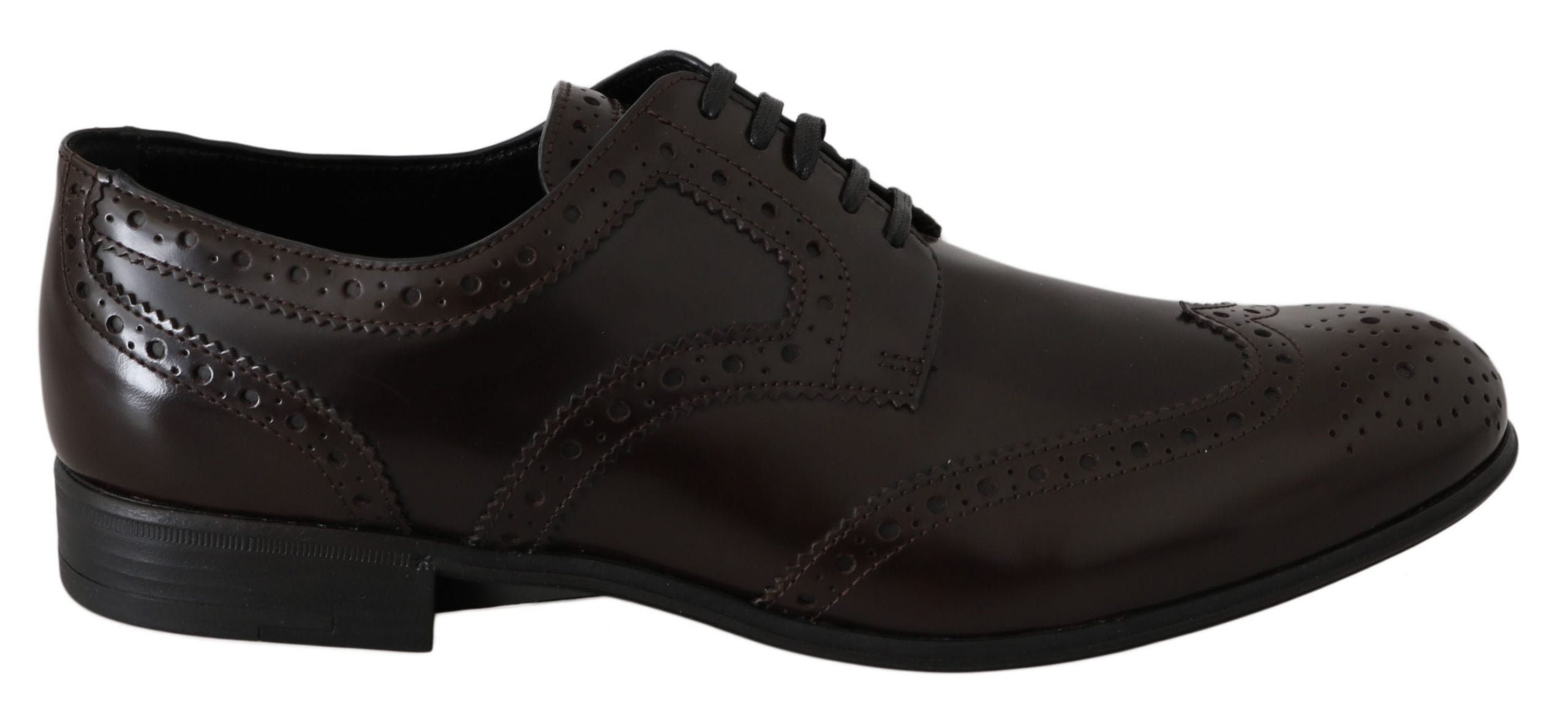 Elegant Brown Leather Oxford Flats - ventzia