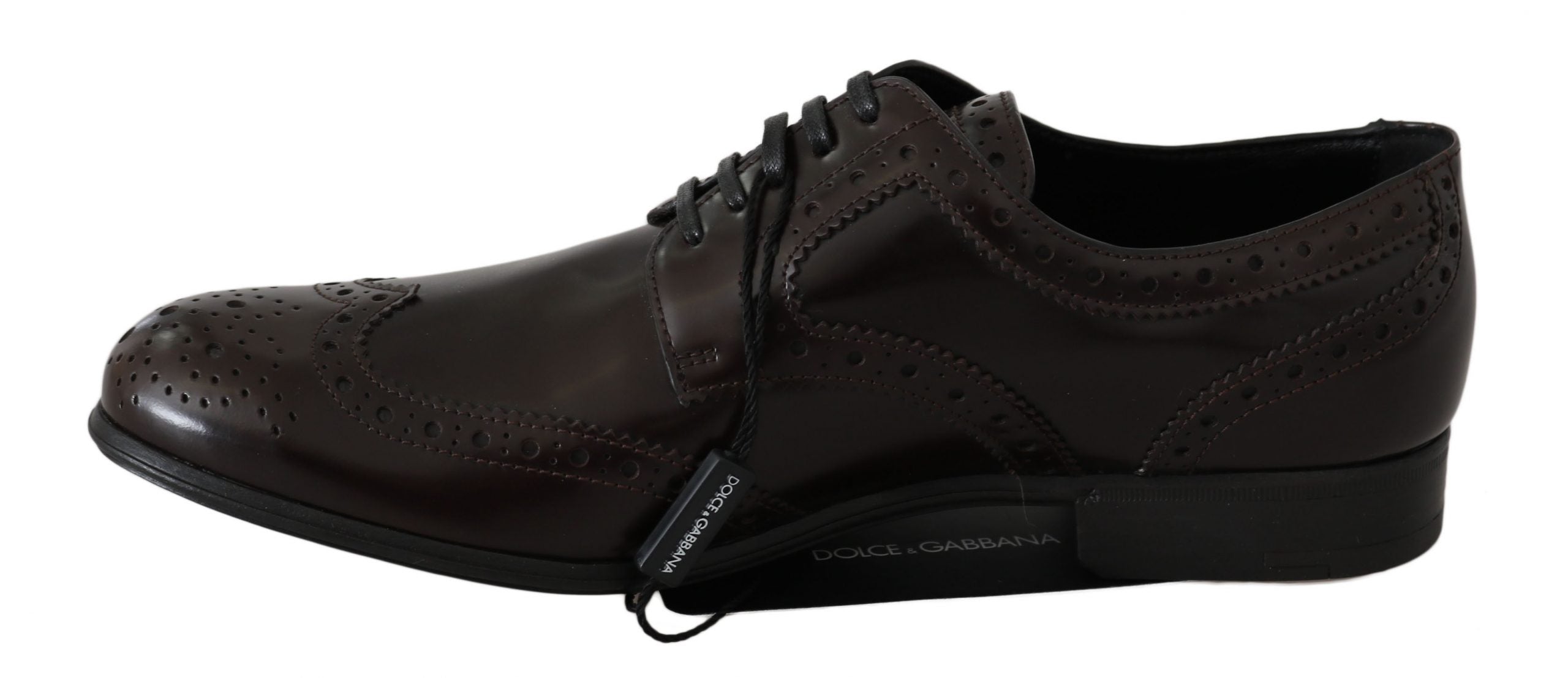 Elegant Brown Leather Oxford Flats - ventzia