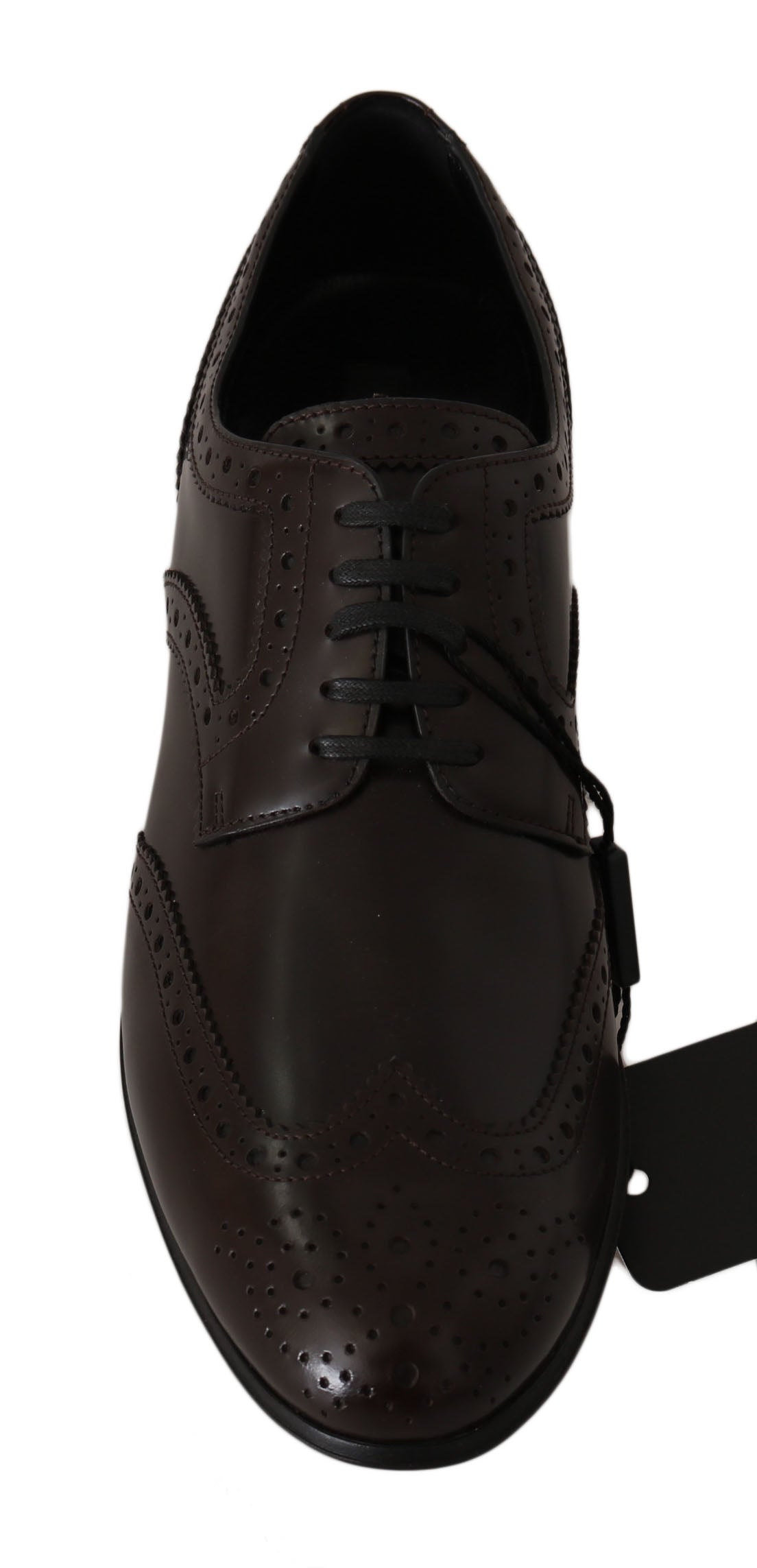 Elegant Brown Leather Oxford Flats - ventzia