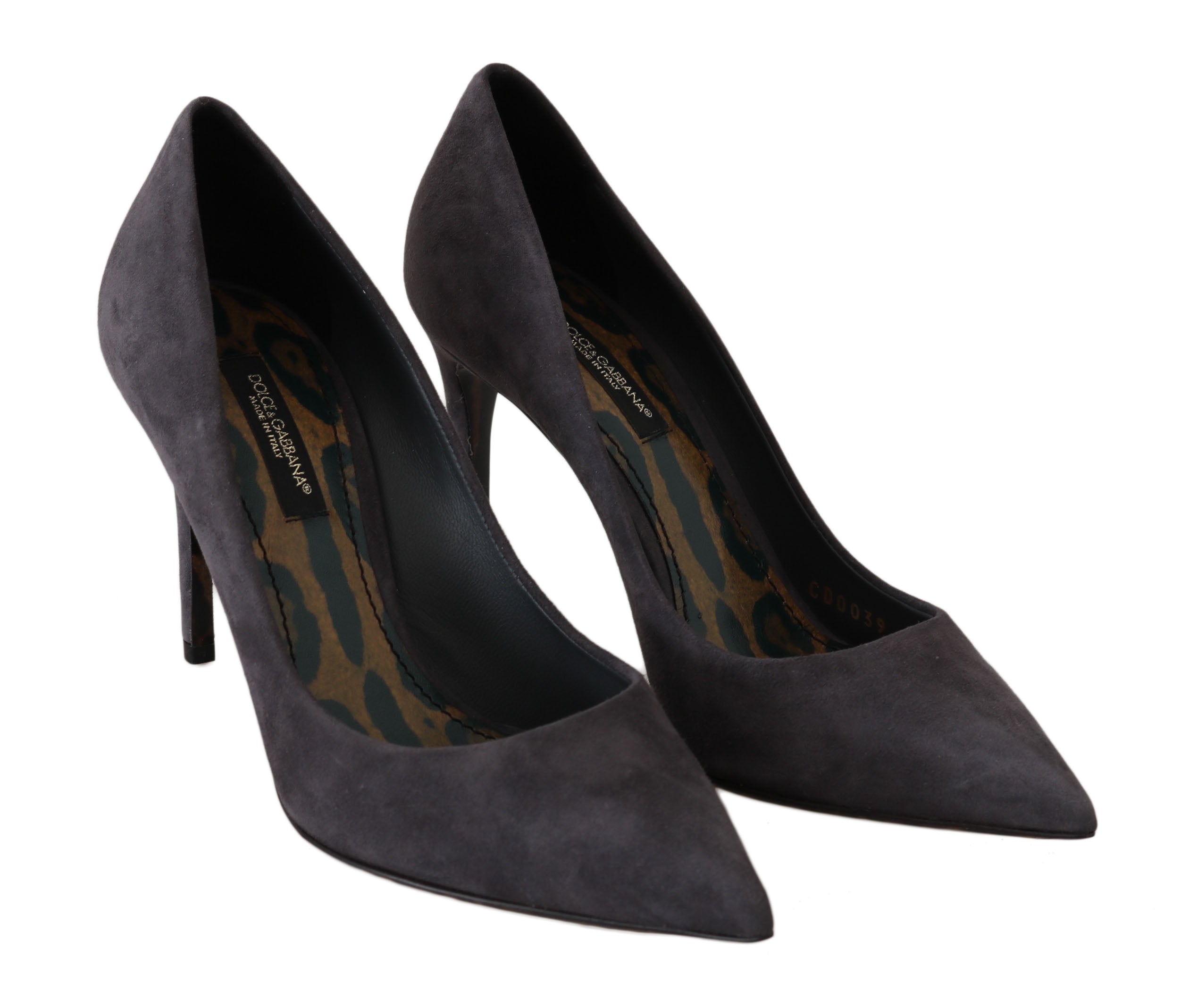 Gray Suede Leather Stiletto Shoes Heels - ventzia