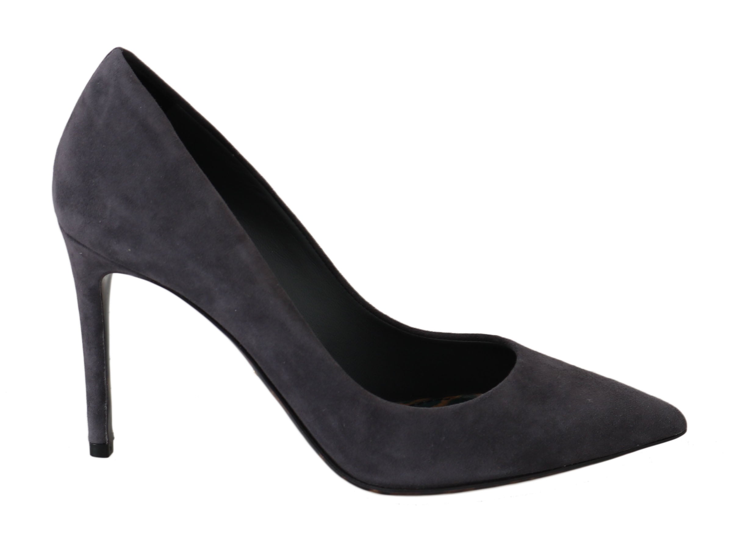 Gray Suede Leather Stiletto Shoes Heels - ventzia