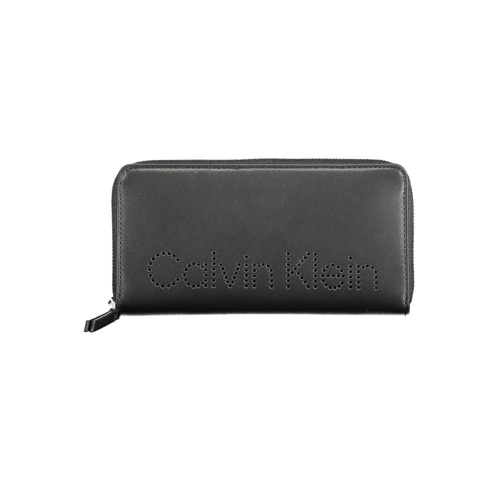 Black Polyurethane Women Wallet - ventzia