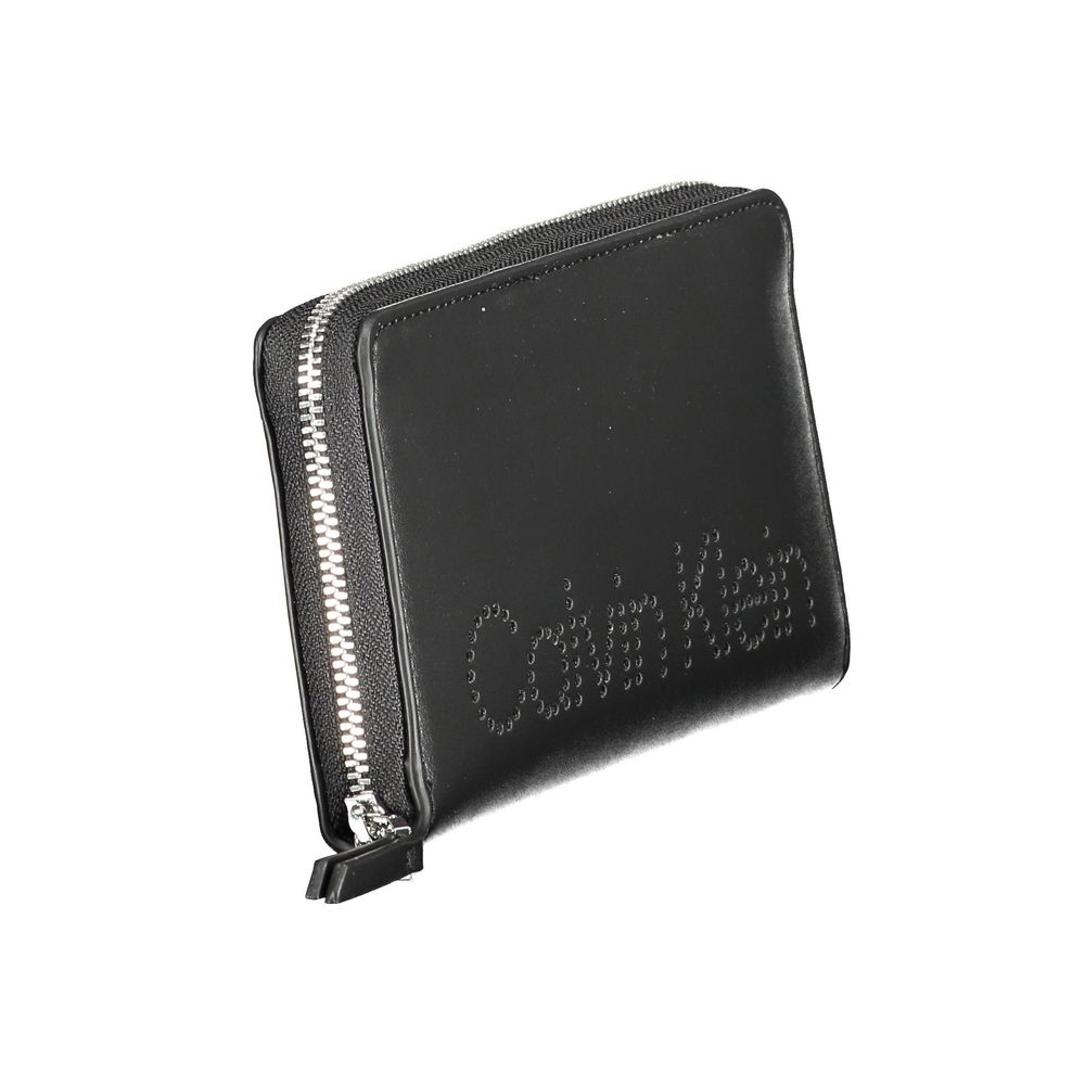 Black Polyurethane Women Wallet - ventzia