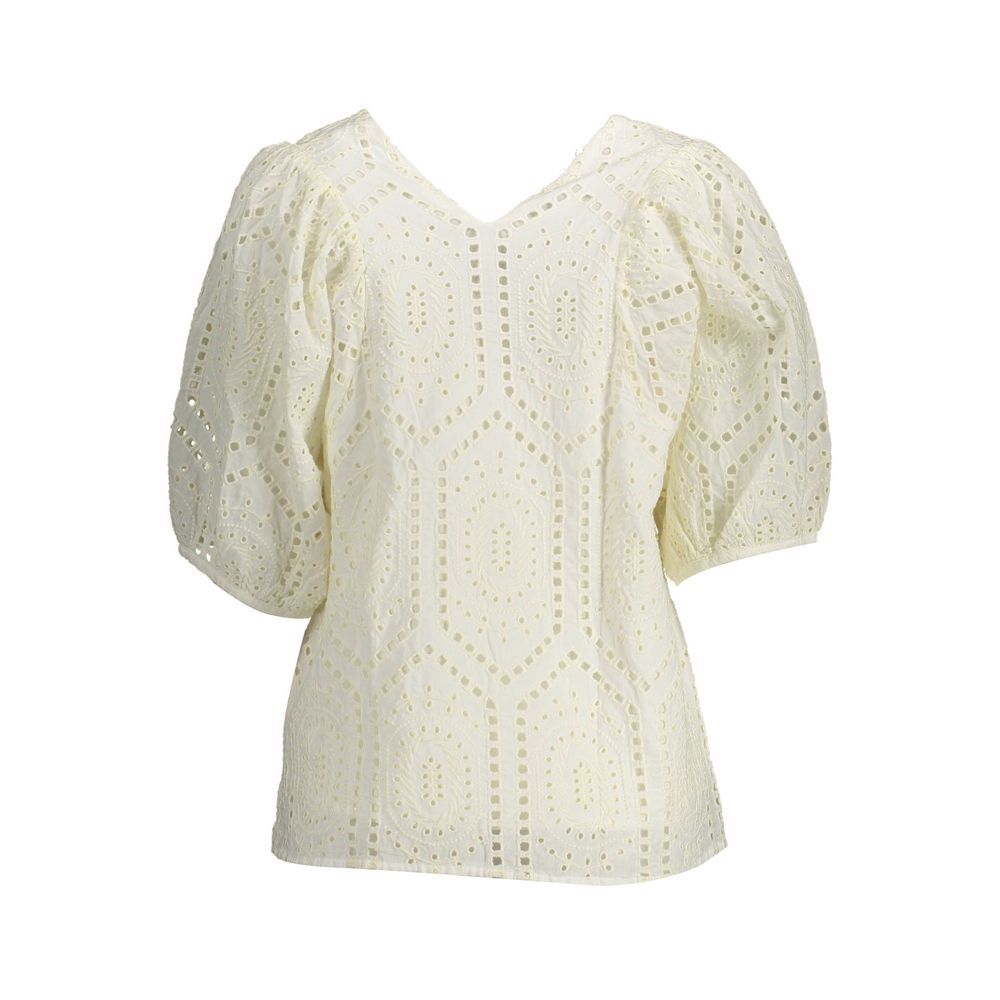 White Cotton Women T-Shirt - ventzia