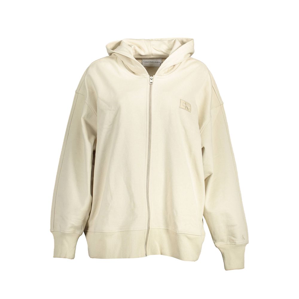 Beige Cotton Women Sweatshirt - ventzia