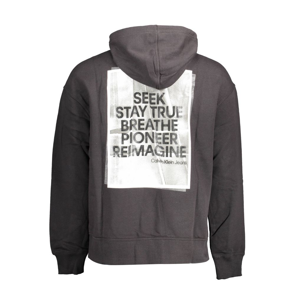 Black Cotton Men's Hoodie - ventzia