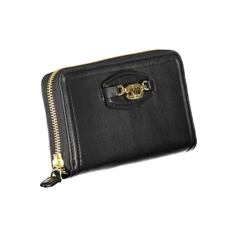 Black Polyurethane Women Wallet - ventzia