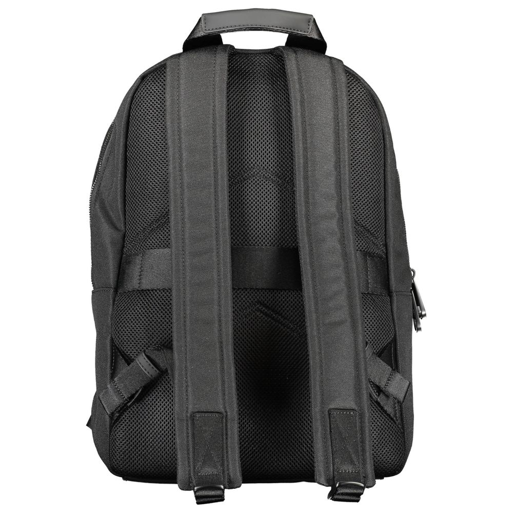 Black Polyester Men Backpack - ventzia