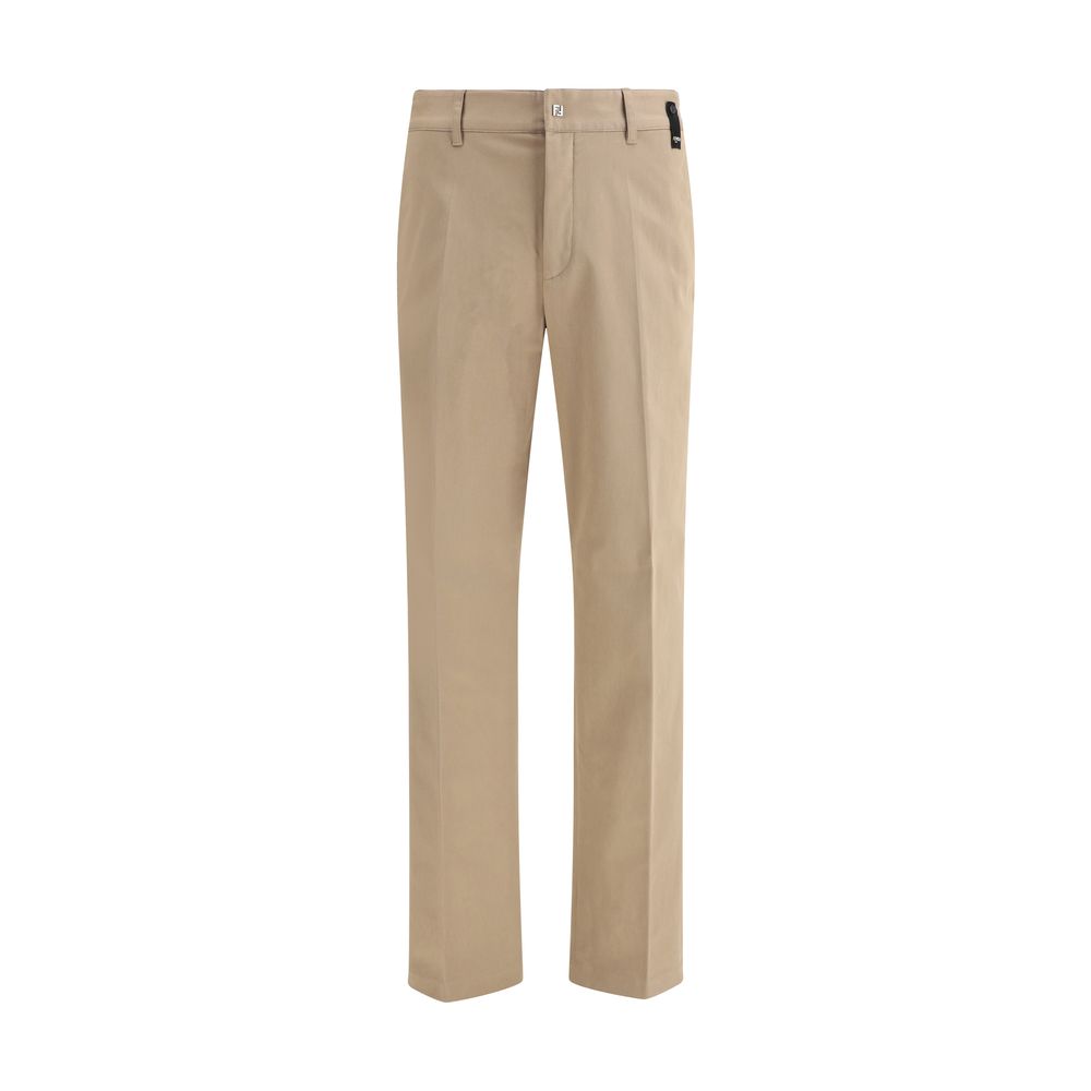Brown Cotton Casual Pants - ventzia