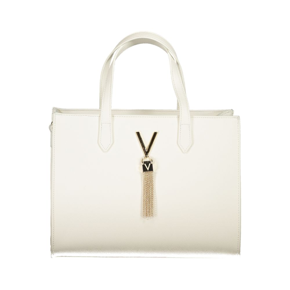White Polyurethane Women Handbag - ventzia