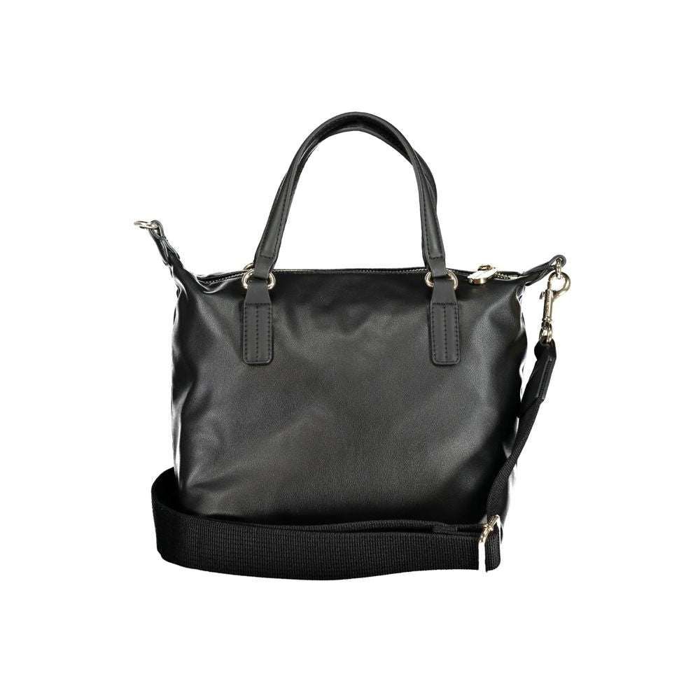 Black Polyester Handbag - ventzia