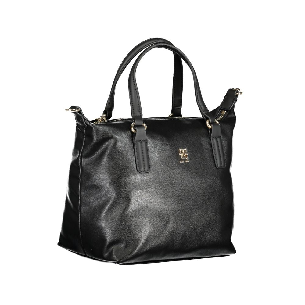 Black Polyester Handbag - ventzia