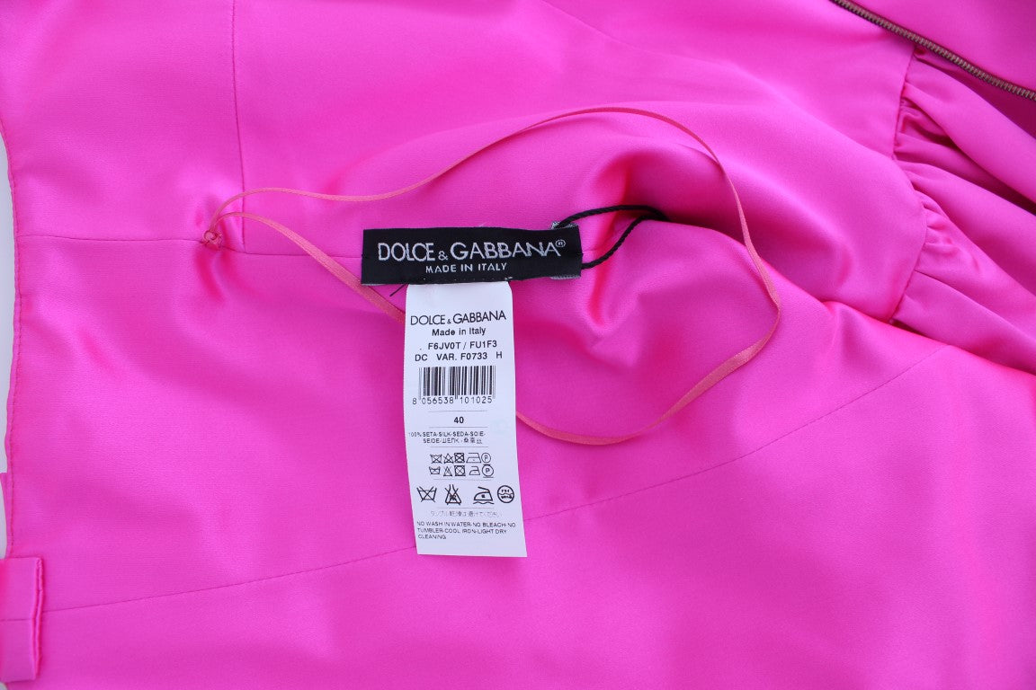 Elegant Silk Full Length Pink Sheath Dress - ventzia