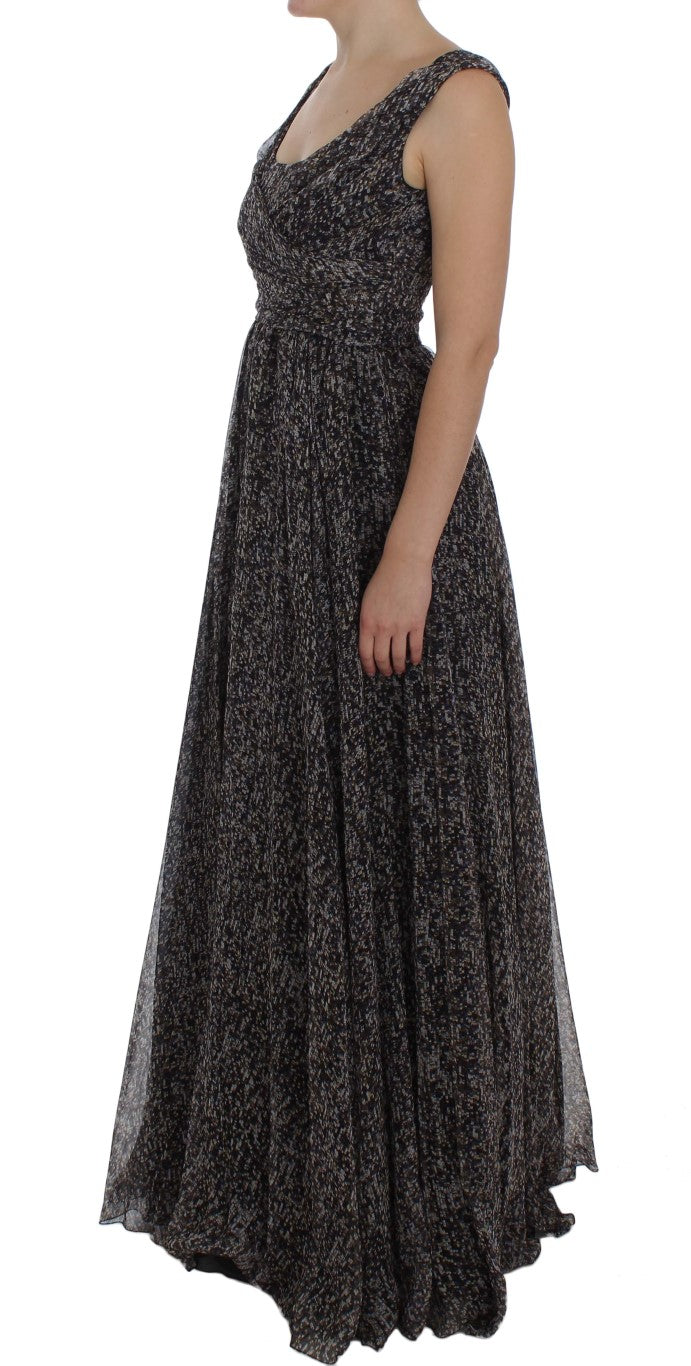 Glamorous Sequined Silk Full-Length Dress - ventzia