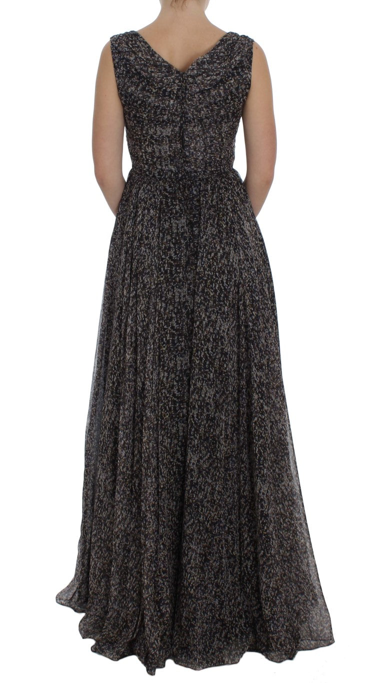 Glamorous Sequined Silk Full-Length Dress - ventzia