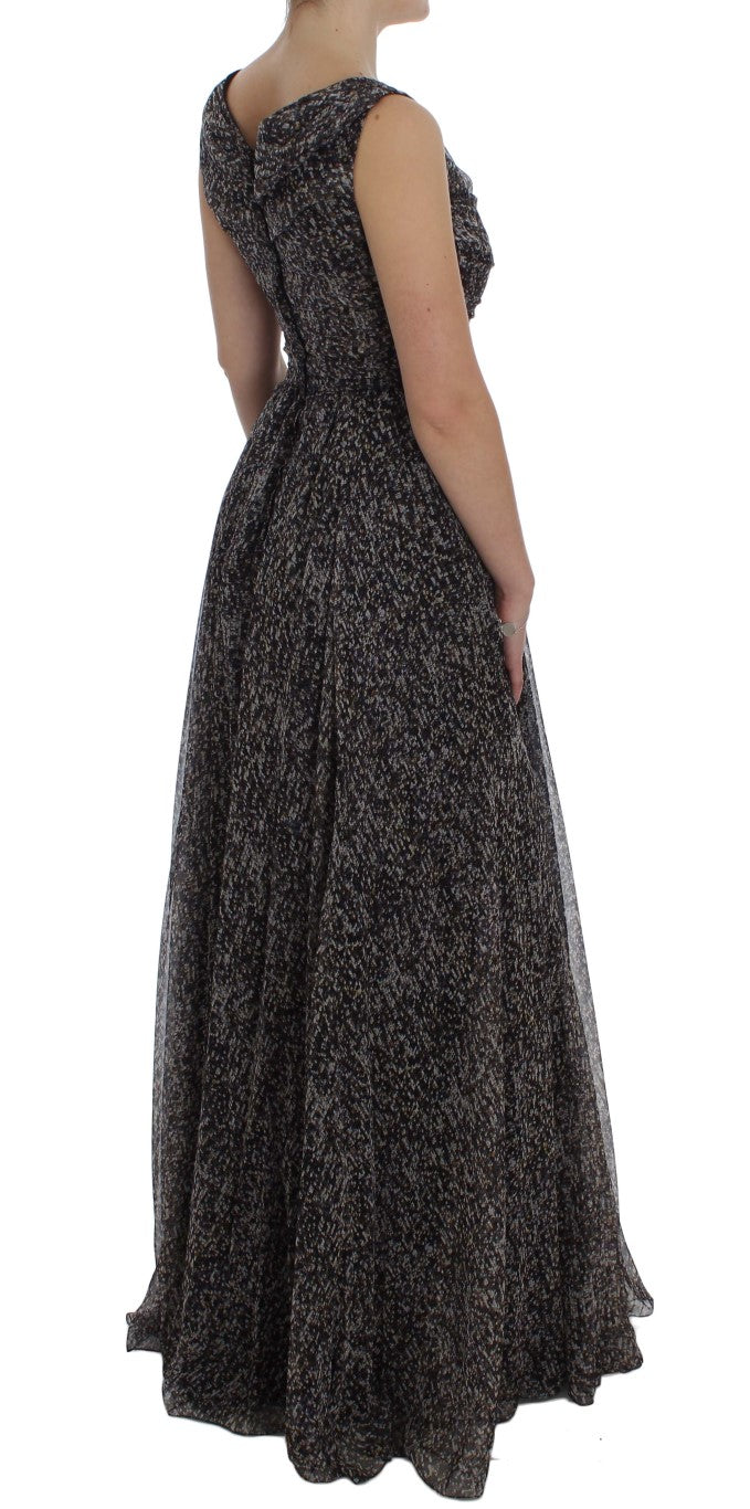 Glamorous Sequined Silk Full-Length Dress - ventzia