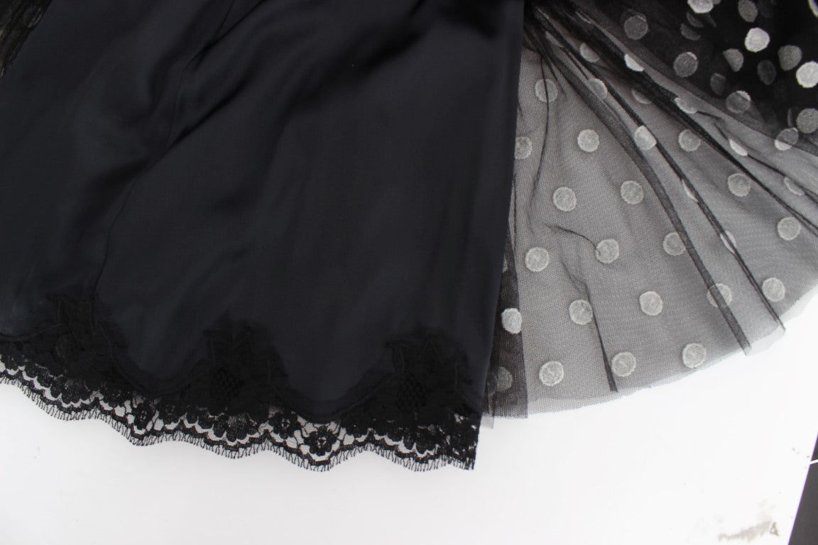 Elegant Polka Dotted Ruffled Dress - ventzia