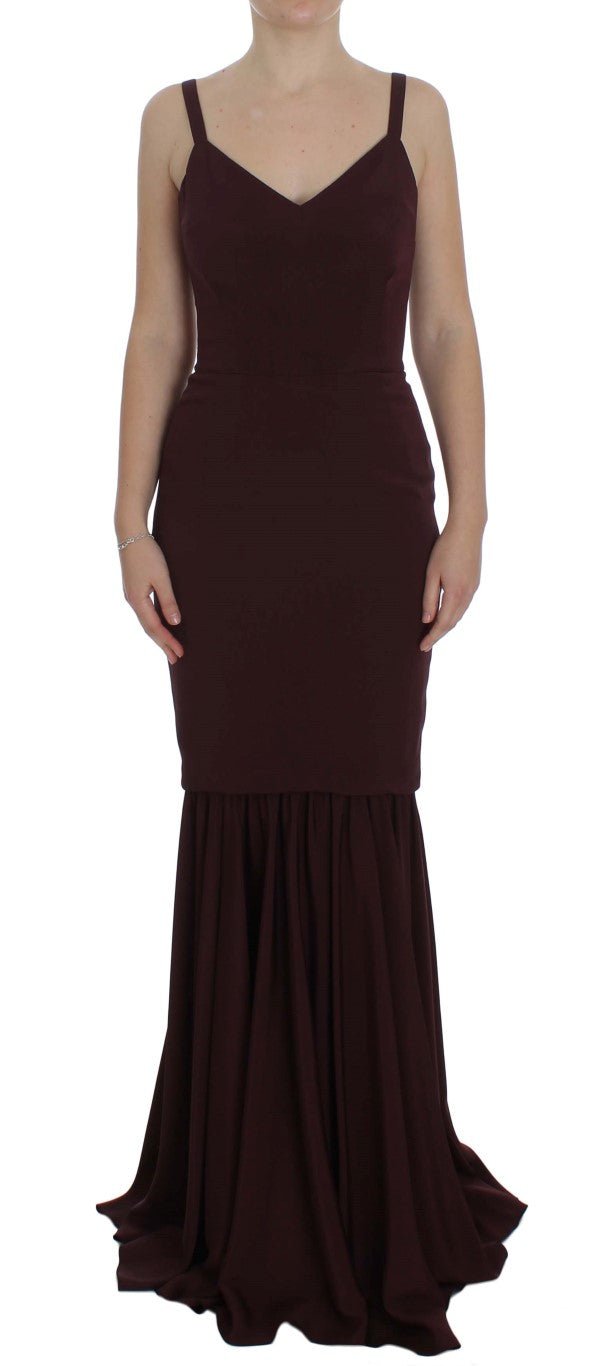 Elegant Bordeaux Sheath Dress - ventzia