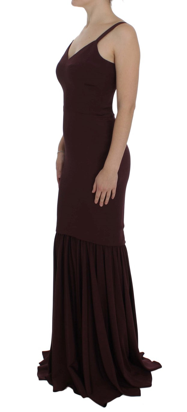 Elegant Bordeaux Sheath Dress - ventzia