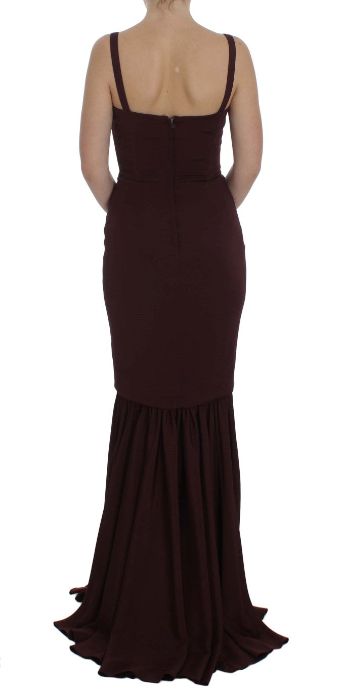 Elegant Bordeaux Sheath Dress - ventzia