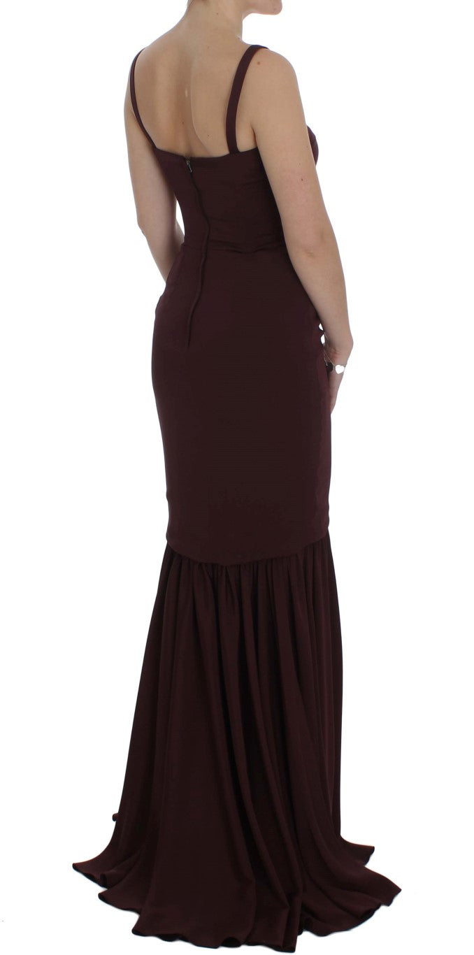 Elegant Bordeaux Sheath Dress - ventzia