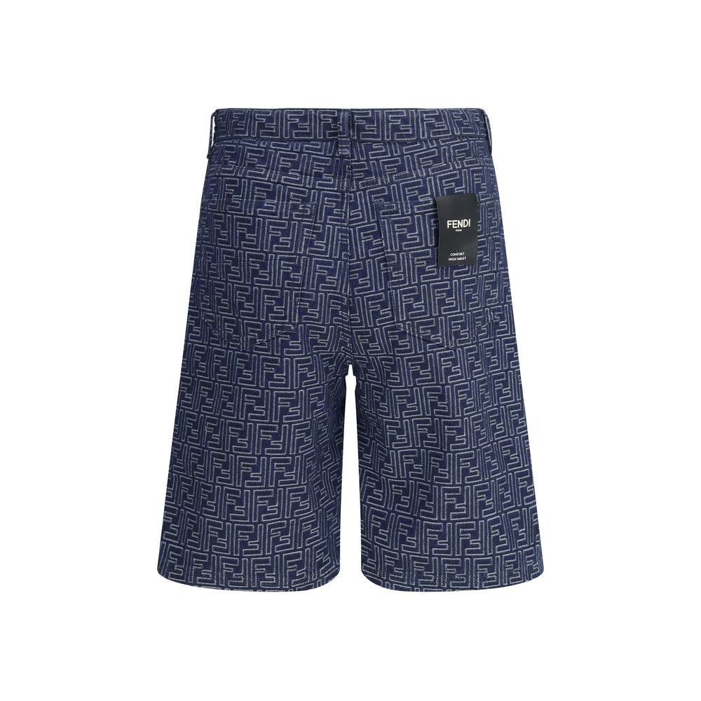 Blue Cotton Bermuda Shorts - ventzia