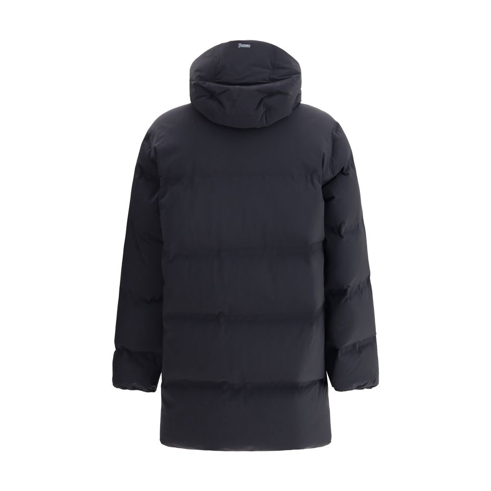 Black Polyester Coat - ventzia