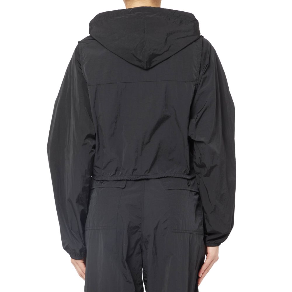 Black Nylon Jackets & Coat - ventzia
