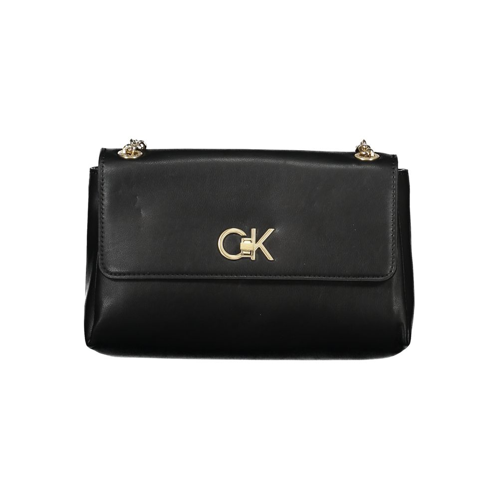 Black Polyester Handbag - ventzia