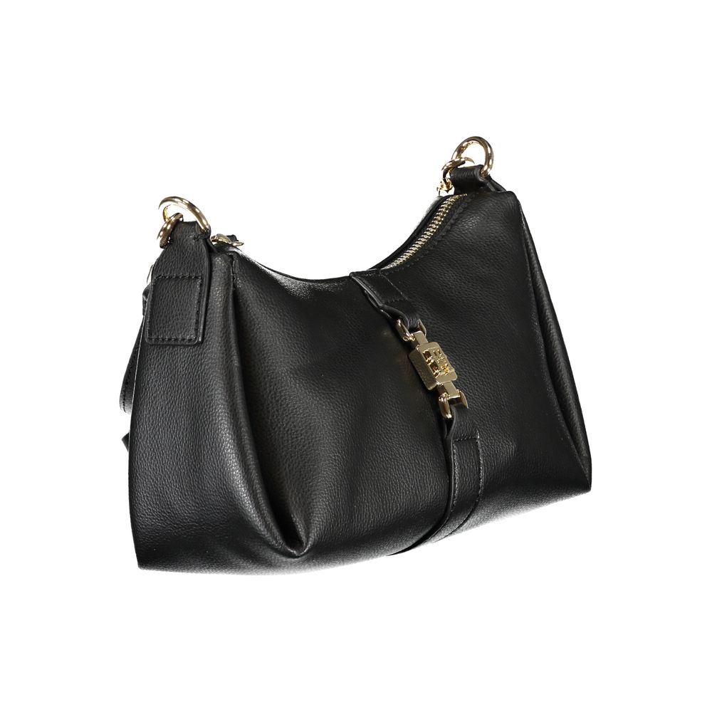 Black Polyester Handbag - ventzia
