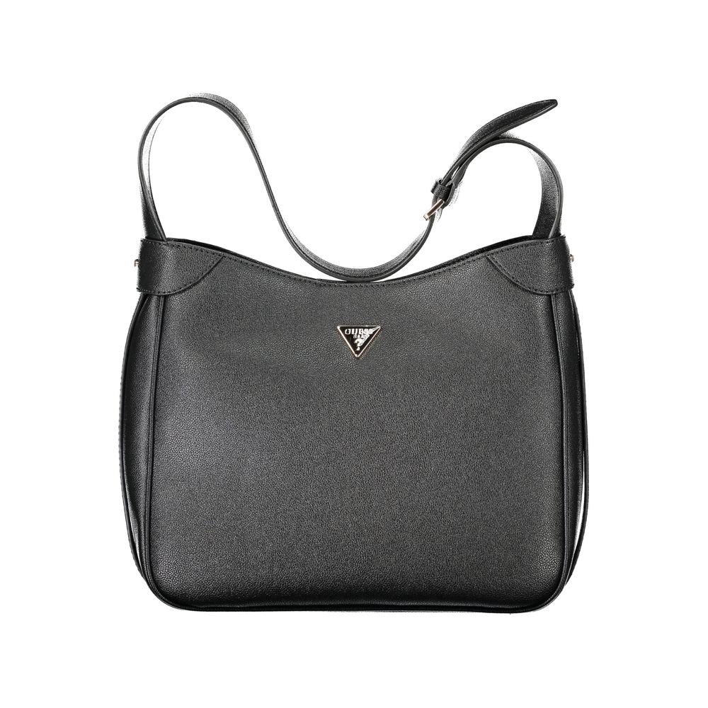 Black Polyurethane Women Handbag - ventzia