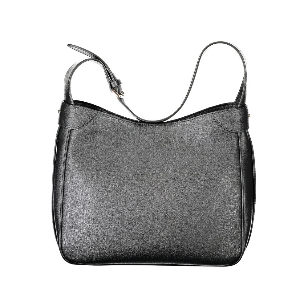 Black Polyurethane Women Handbag - ventzia