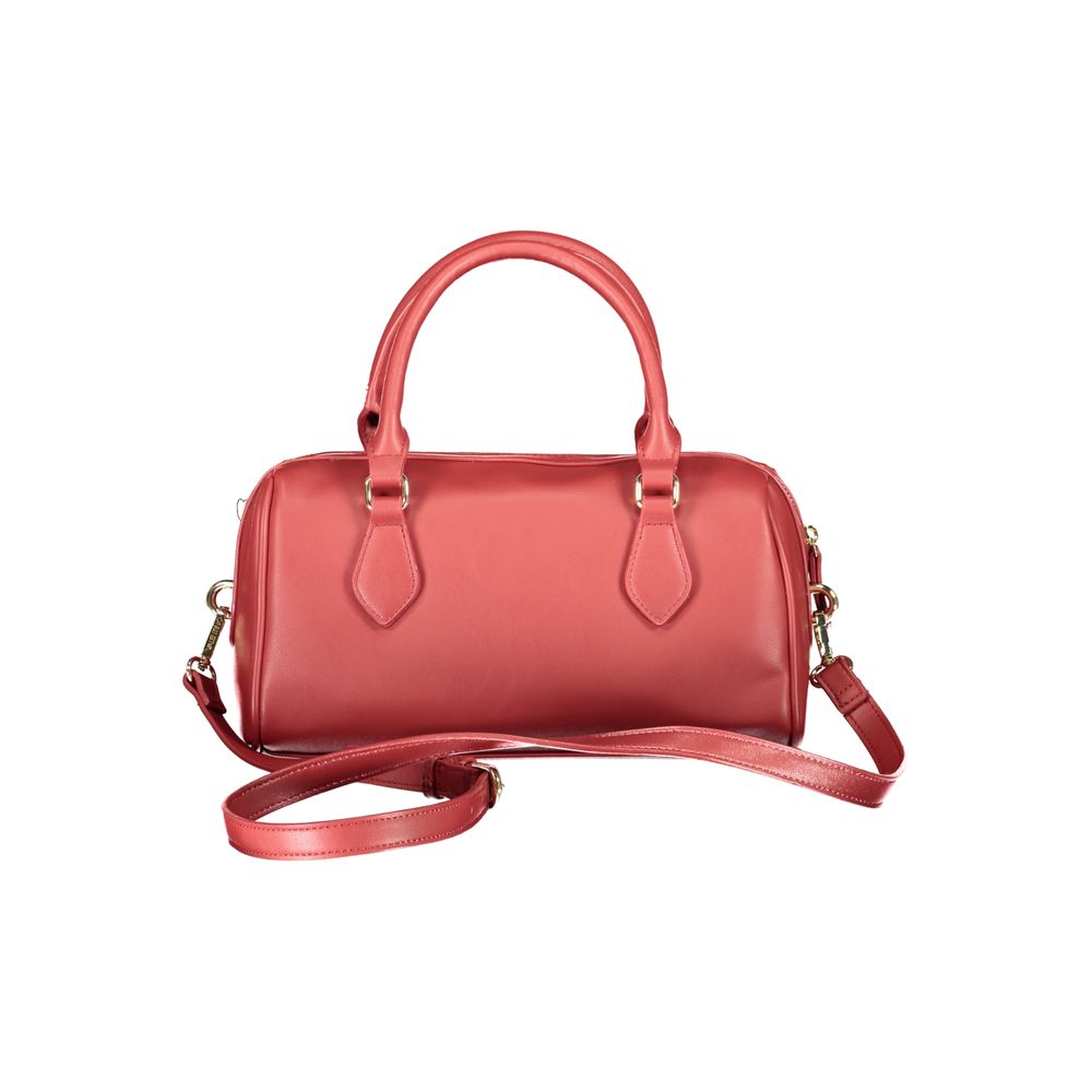 Rosso Polyurethane Women Handbag - ventzia